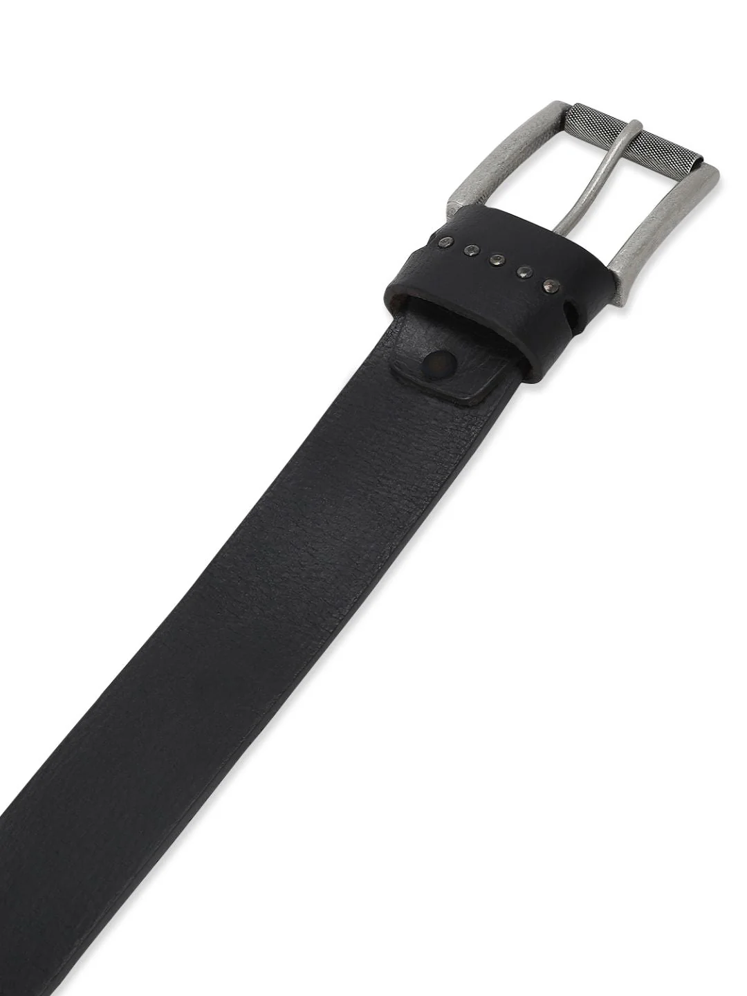 Men Black Leather Belt - Image 3