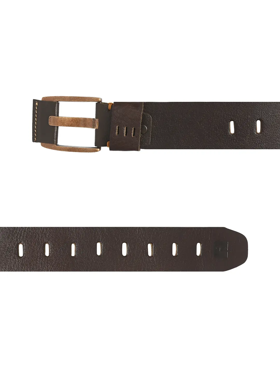Men Brown Leather Belt - Image 5