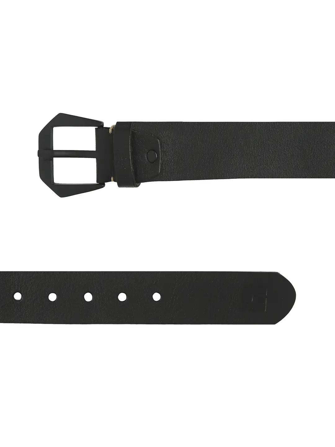Men Black Leather Belt - Image 5