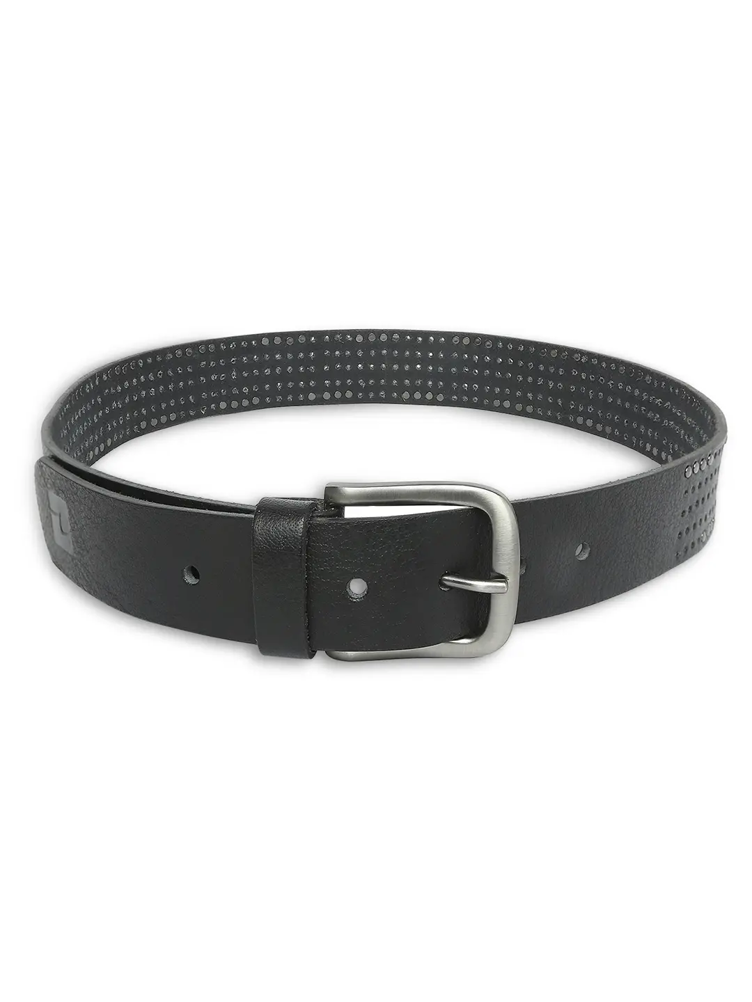 Men Black Leather Belt