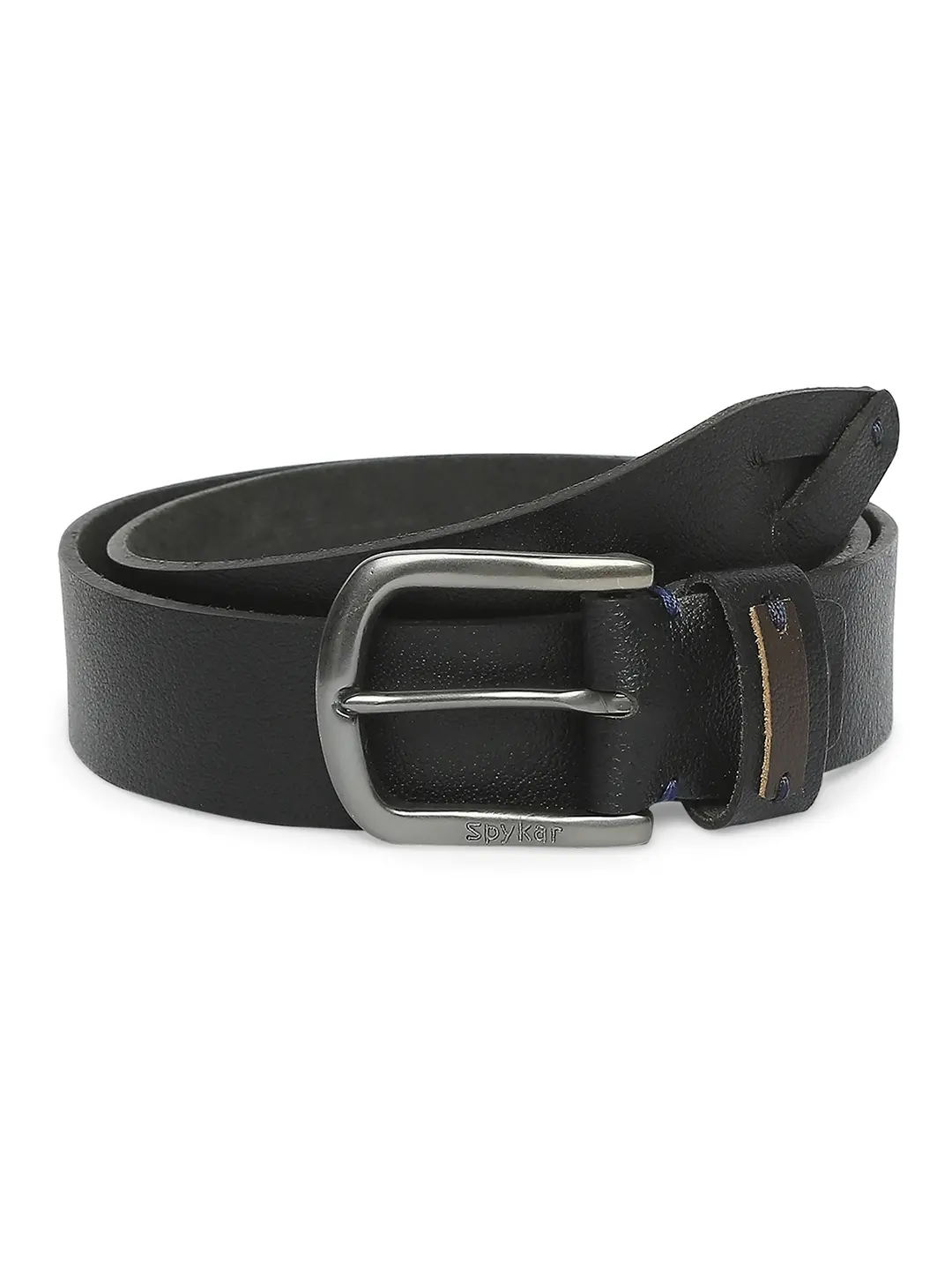 Men Black Leather Belt - Image 3