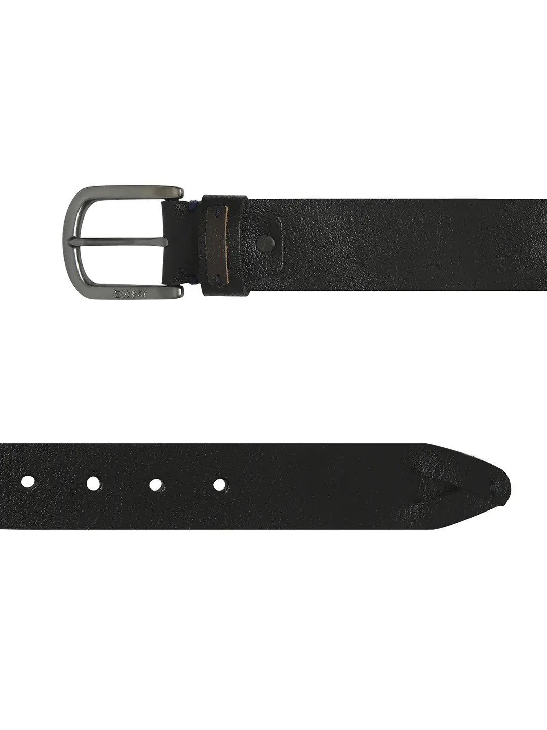 Men Black Leather Belt - Image 5