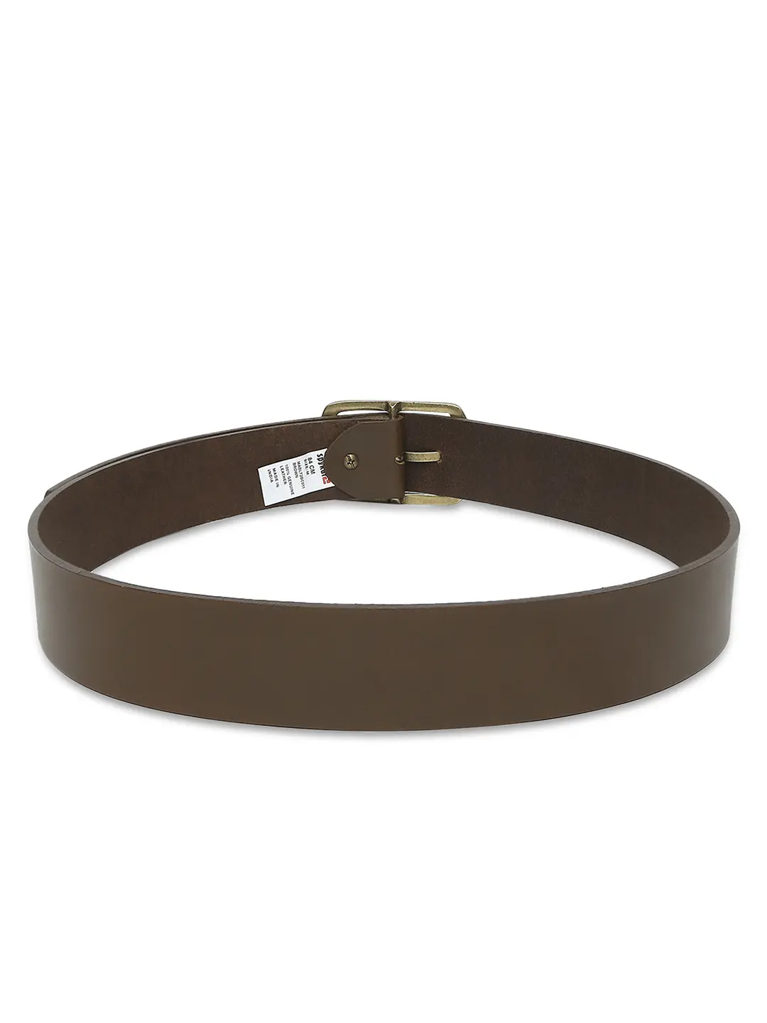 Men Brown Leather Belt - Image 2