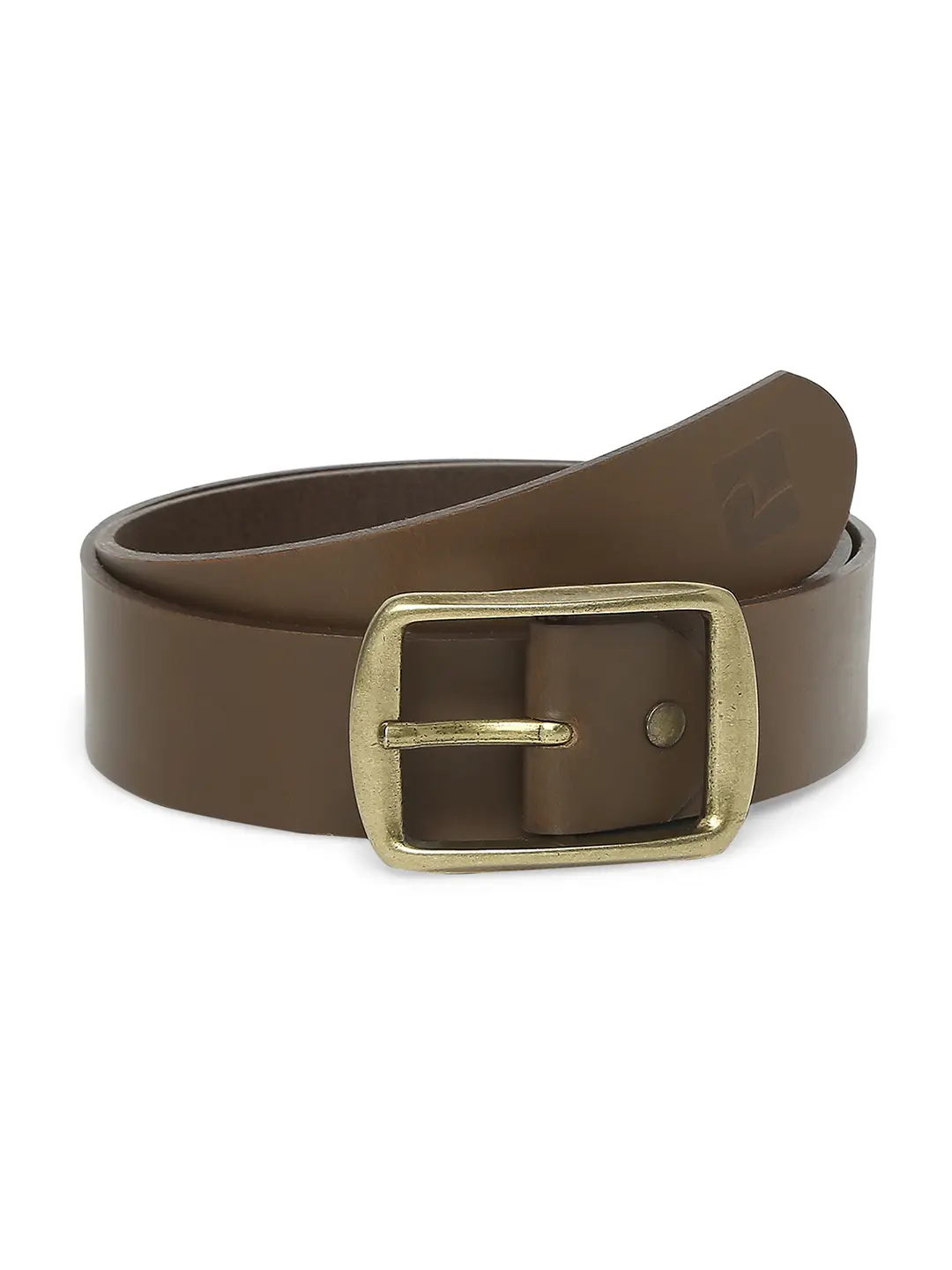 Men Brown Leather Belt - Image 3