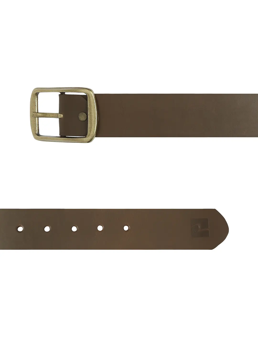 Men Brown Leather Belt - Image 5