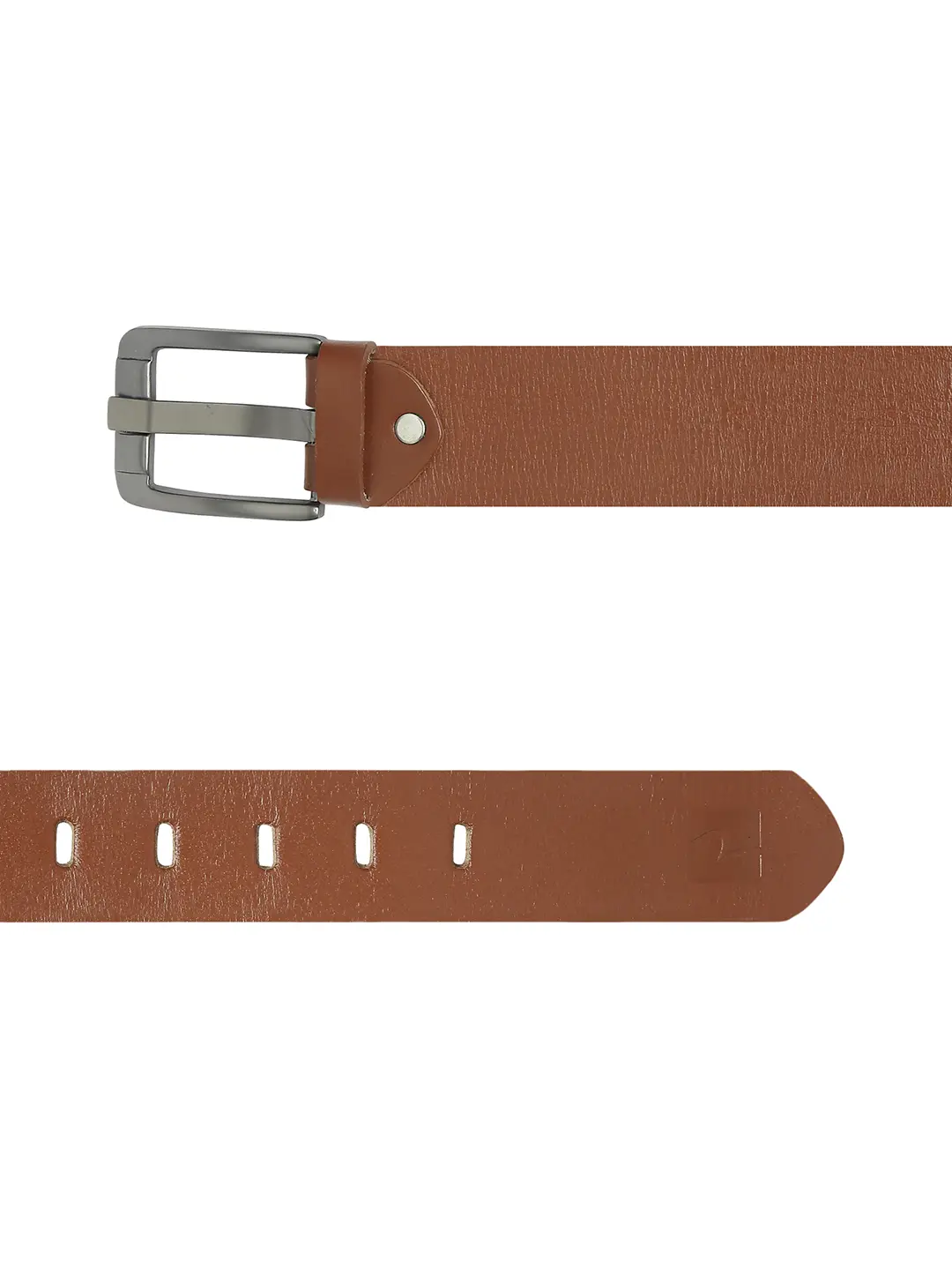 Men Brown Leather Belt - Image 5