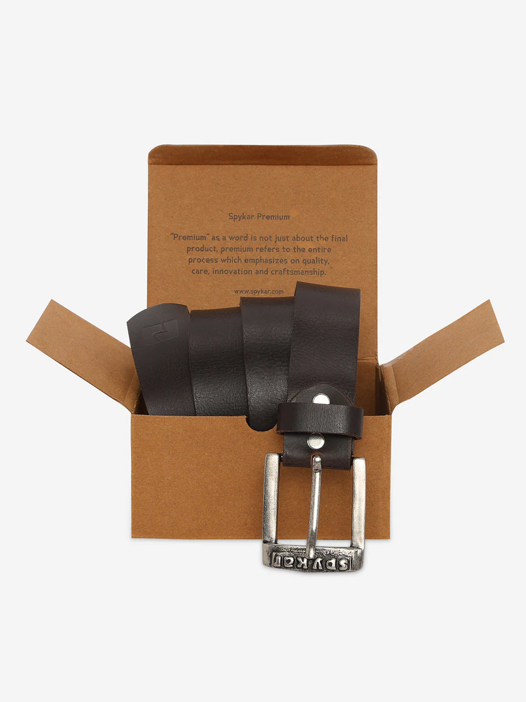 Men Brown Genuine Leather Belt - Image 5