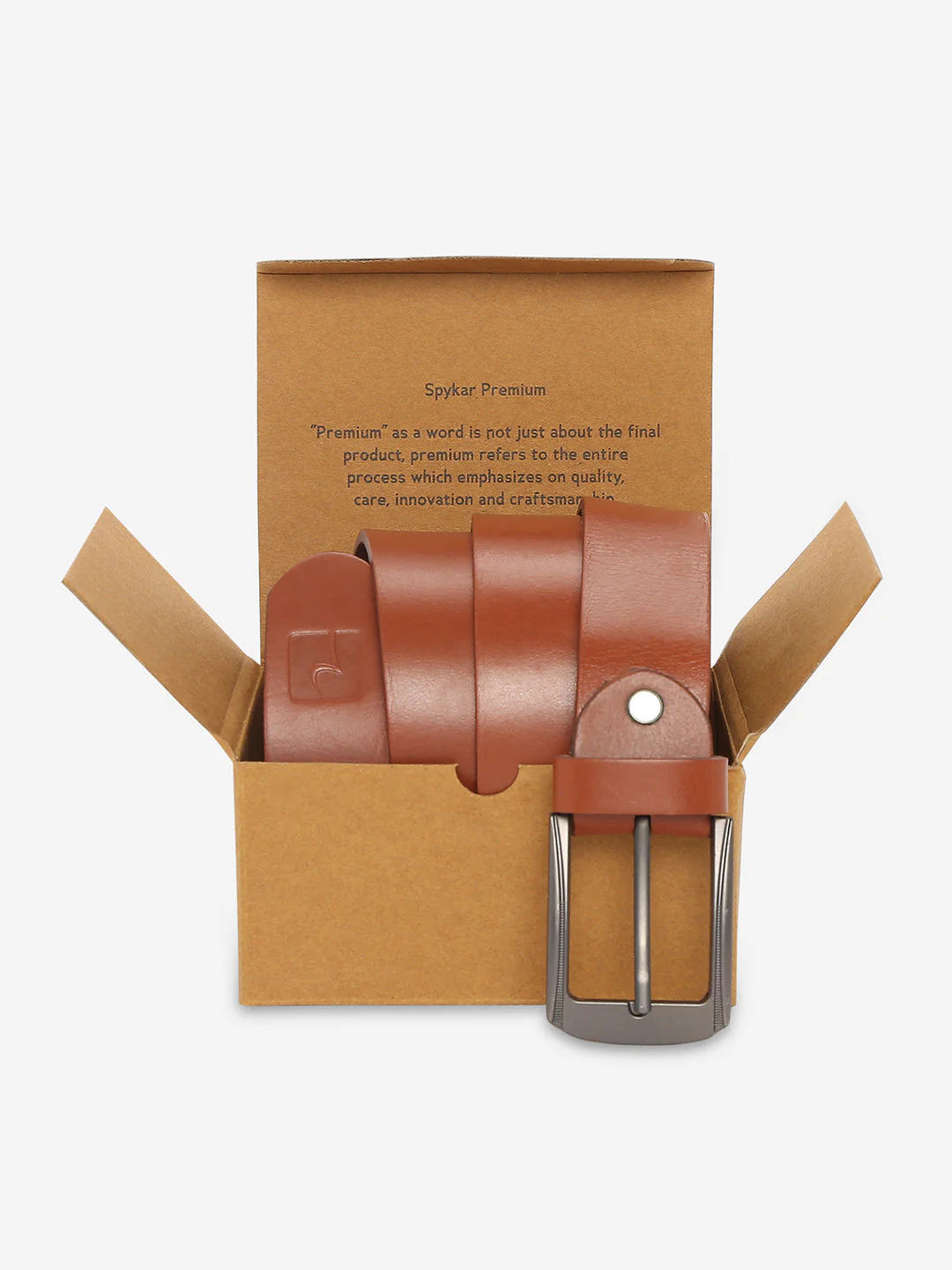 Men Tan Genuine Leather Belt - Image 5