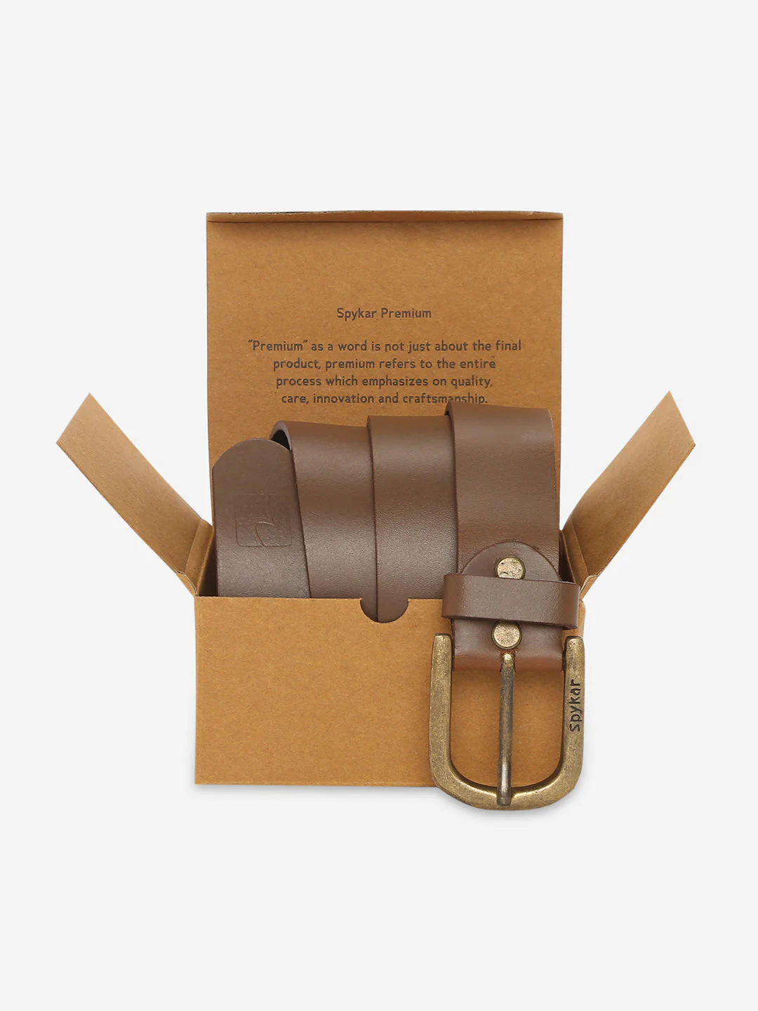 Men Brown Genuine Leather Belt - Image 5