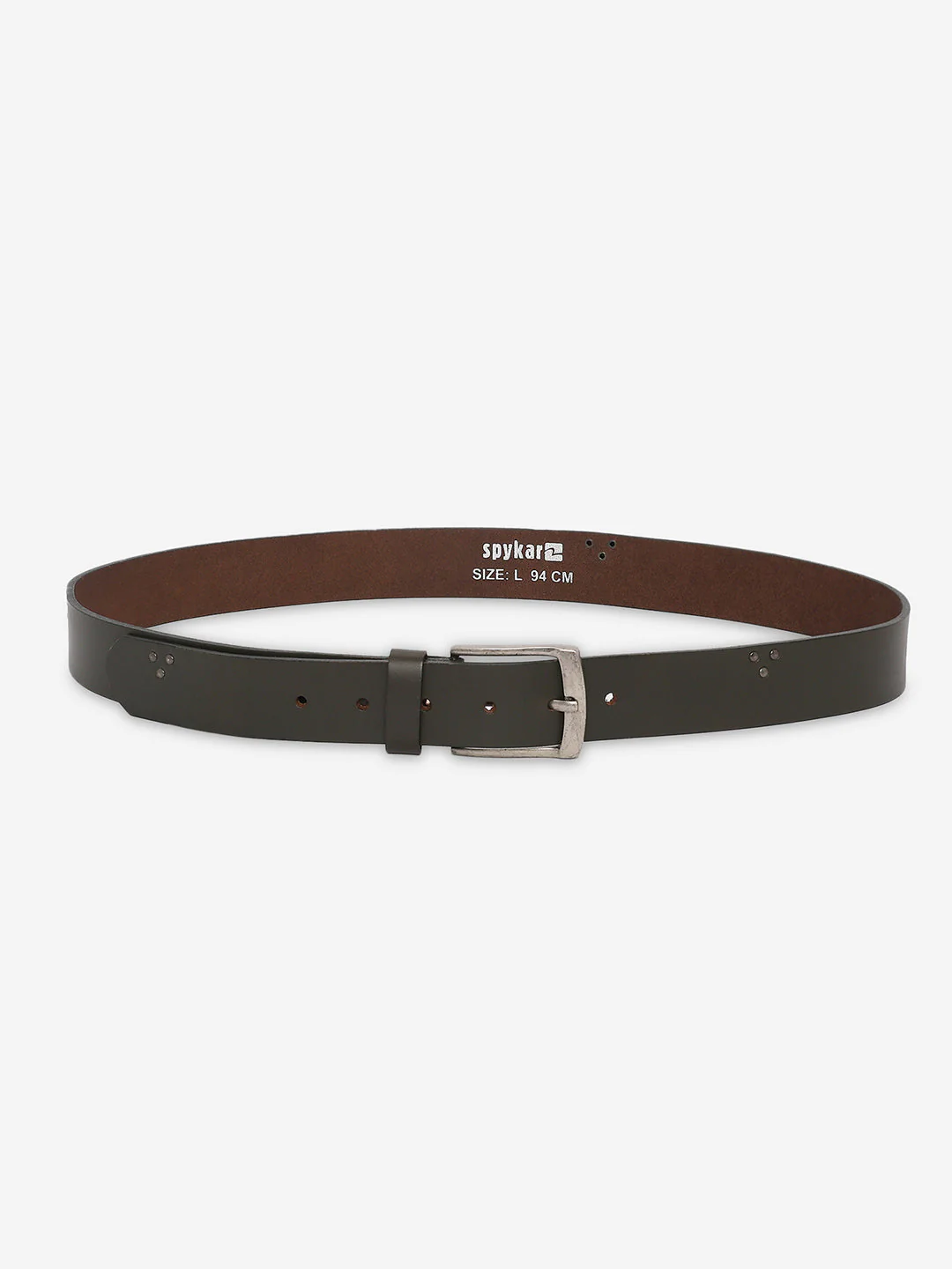 Men Olive Genuine Leather Belt - Image 2