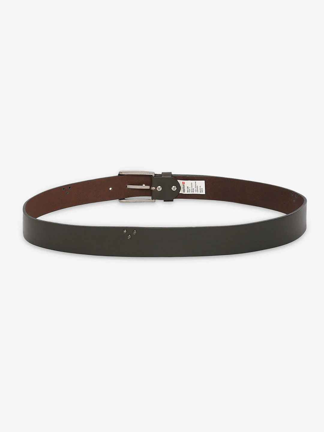 Men Olive Genuine Leather Belt - Image 3