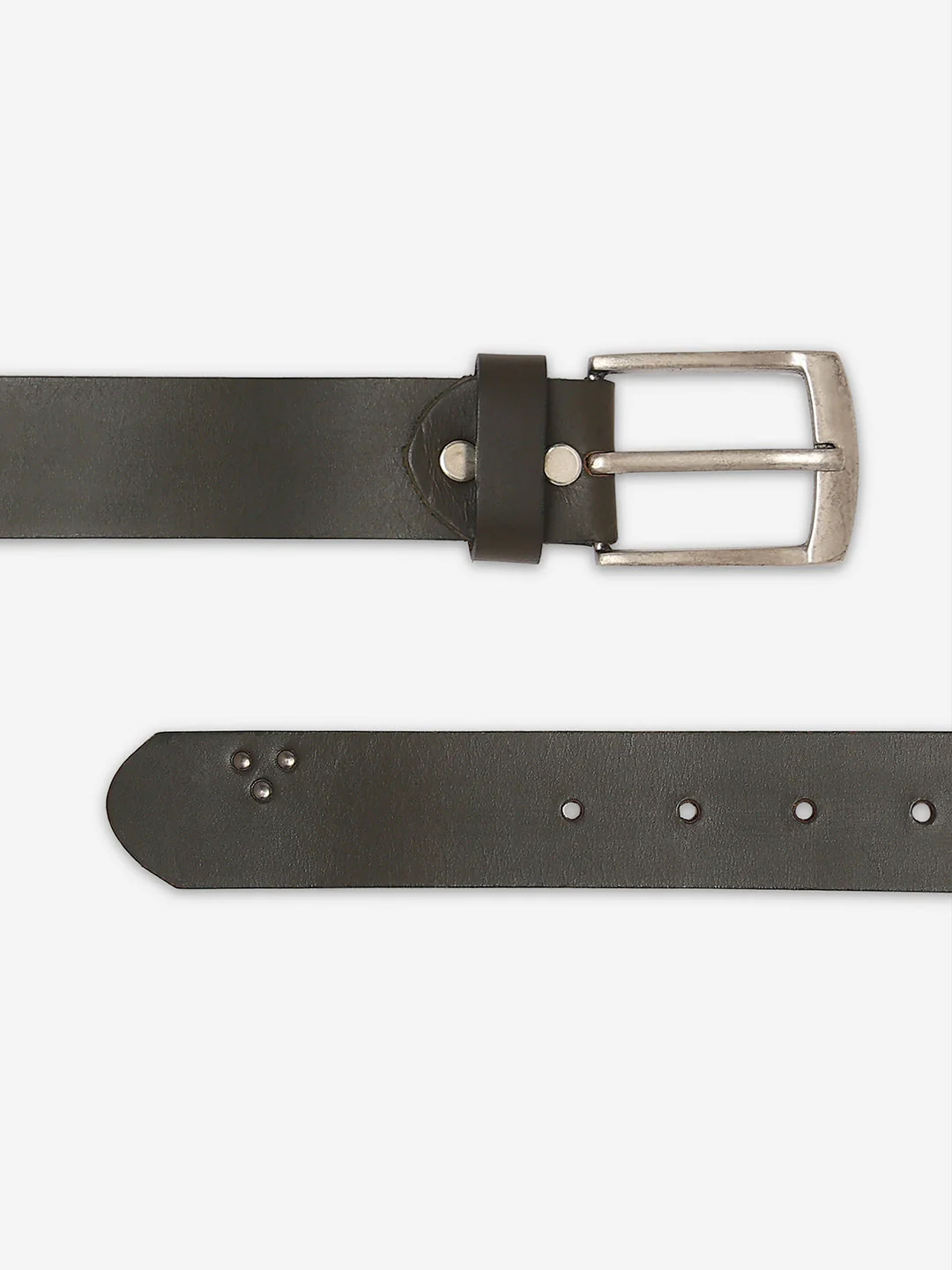 Men Olive Genuine Leather Belt - Image 4