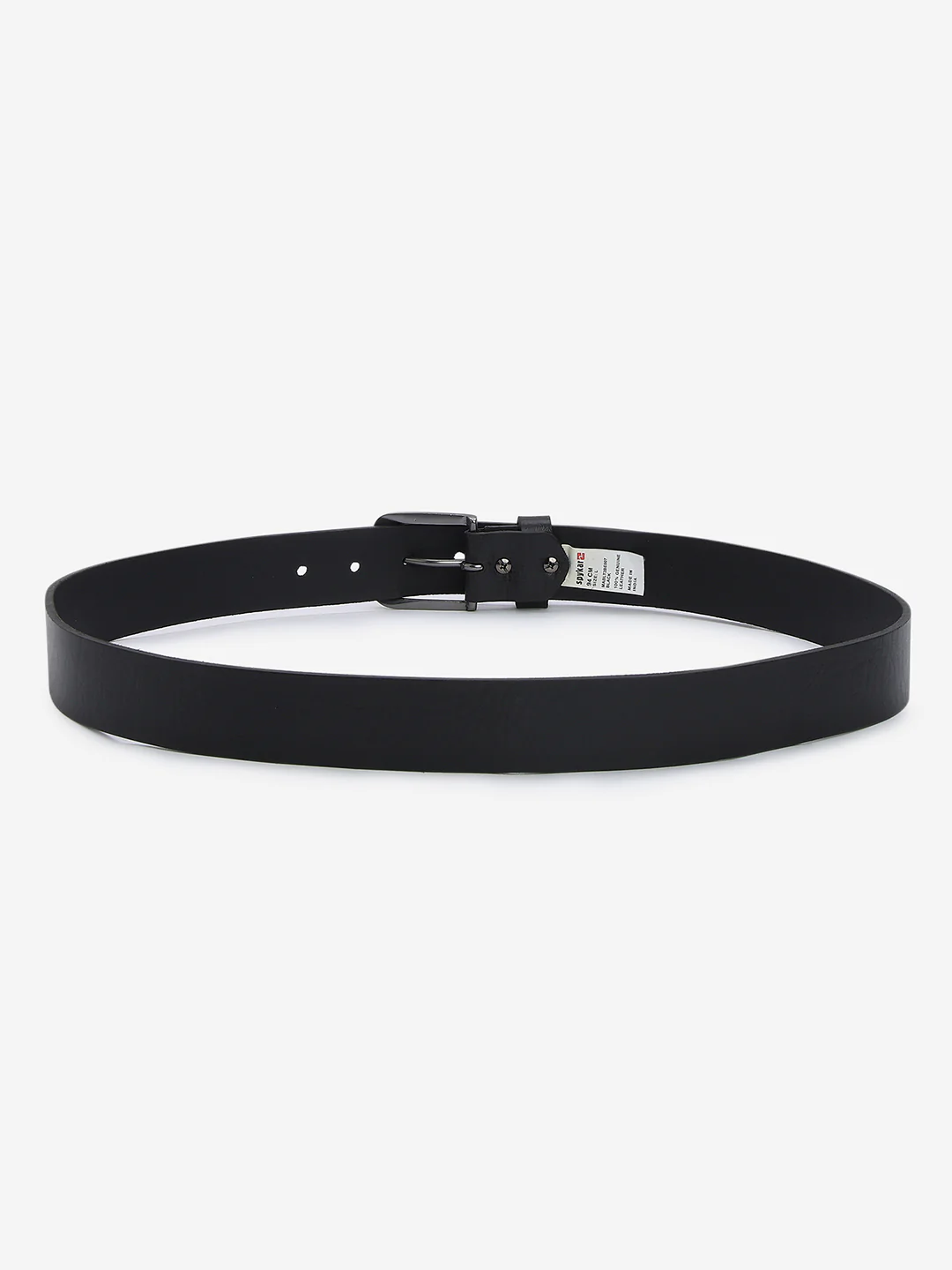 Men Black Leather Belt - Image 3