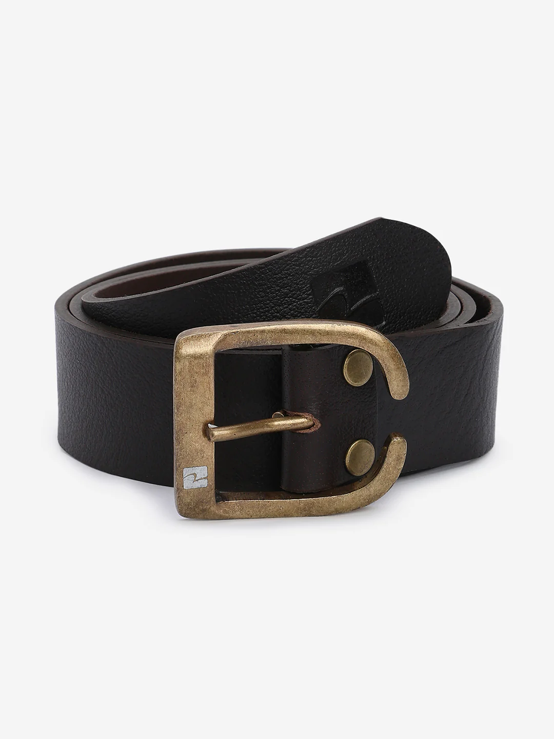 Men Brown Leather Belt - Image 2