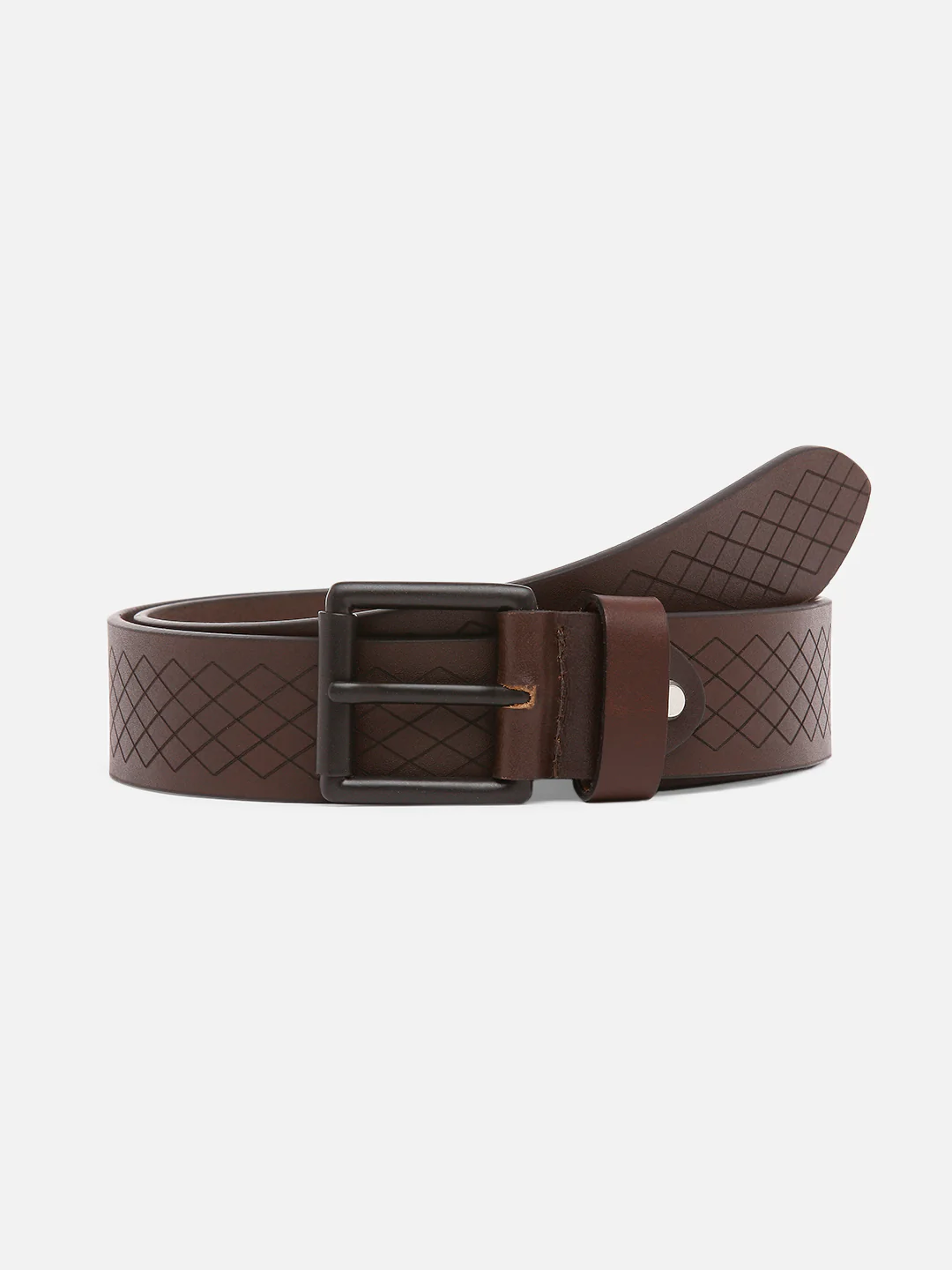 Men Brown Leather Belt - Image 3