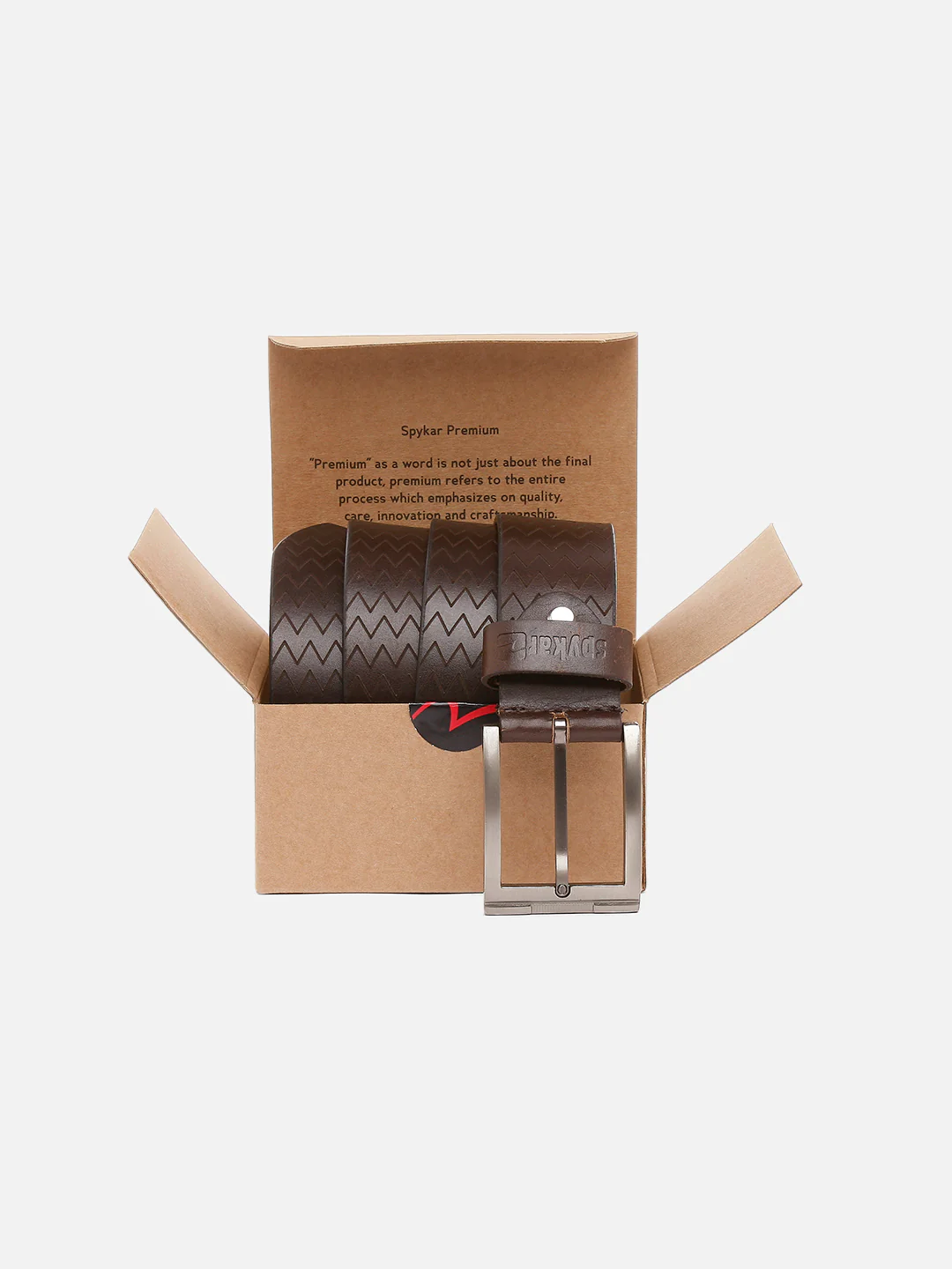 Men Brown Leather Belt - Image 6