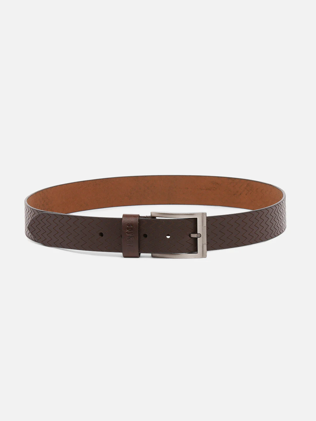 Men Brown Leather Belt - Image 7