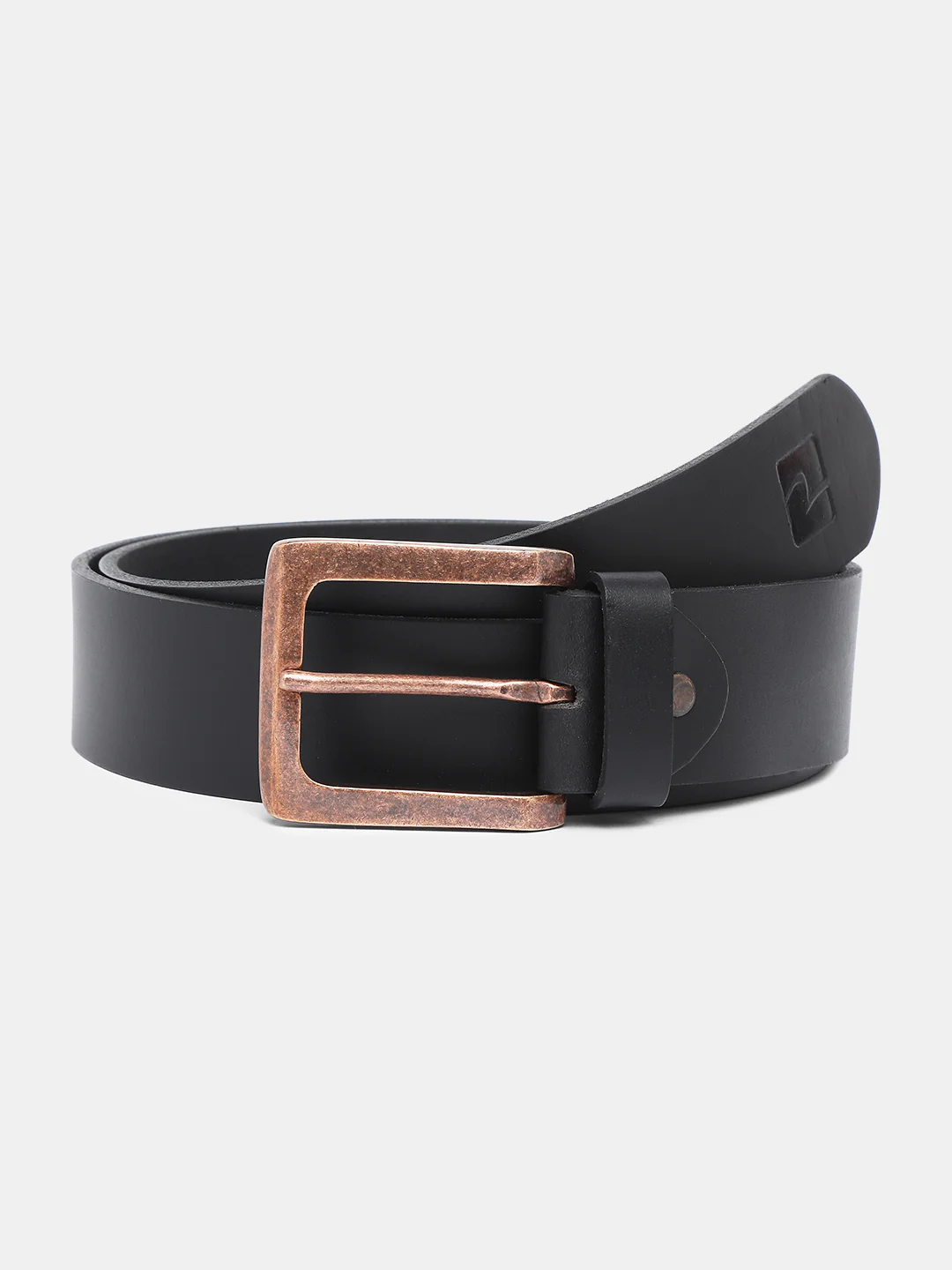Men Black Leather Belt - Image 3