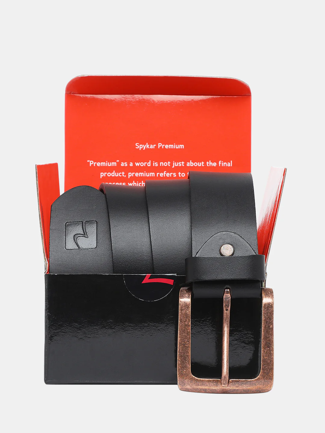 Men Black Leather Belt - Image 6