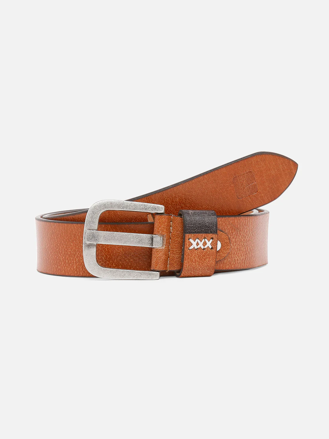 Men Tan Leather Belt - Image 3