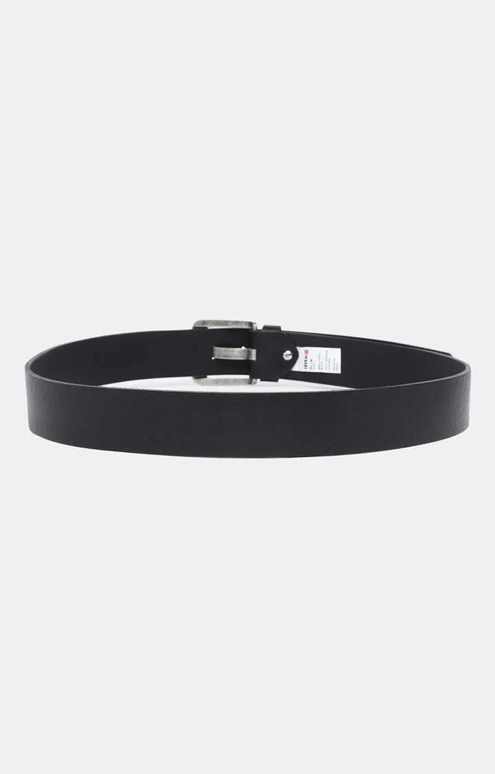 Men Leather Black Belt - Image 2