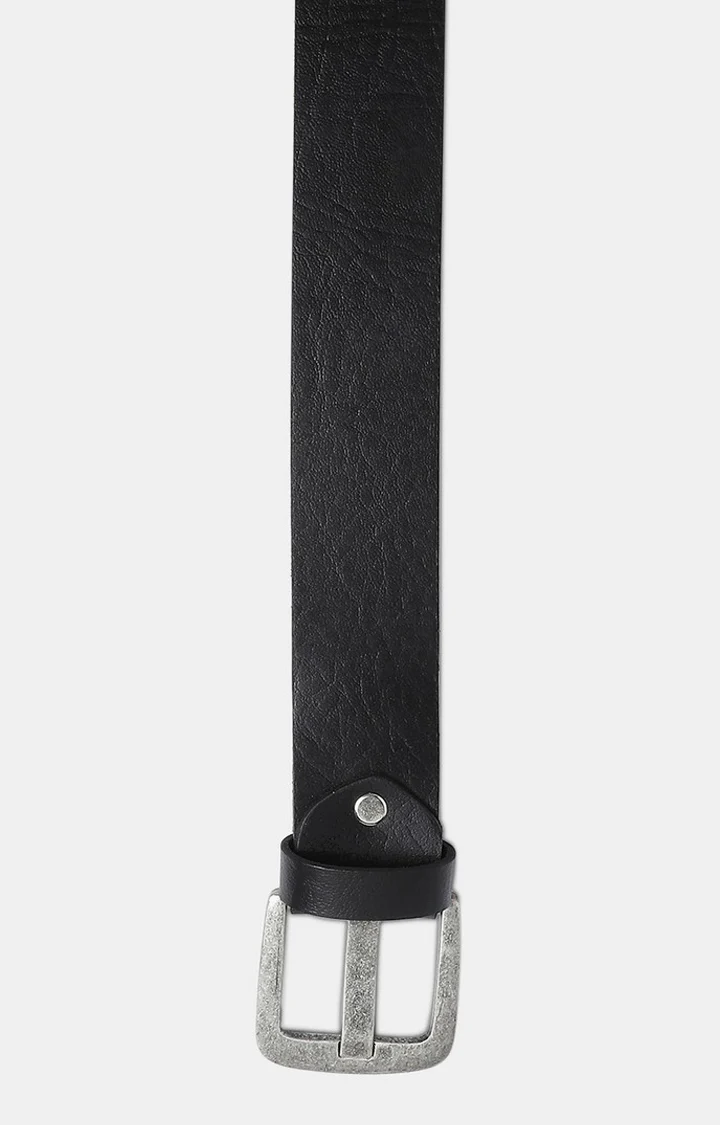 Men Leather Black Belt - Image 4