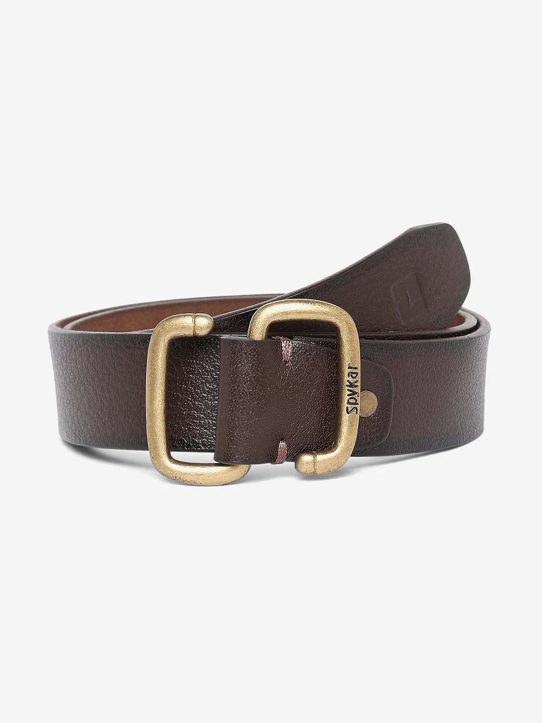 Men Brown Leather Belt - Image 3
