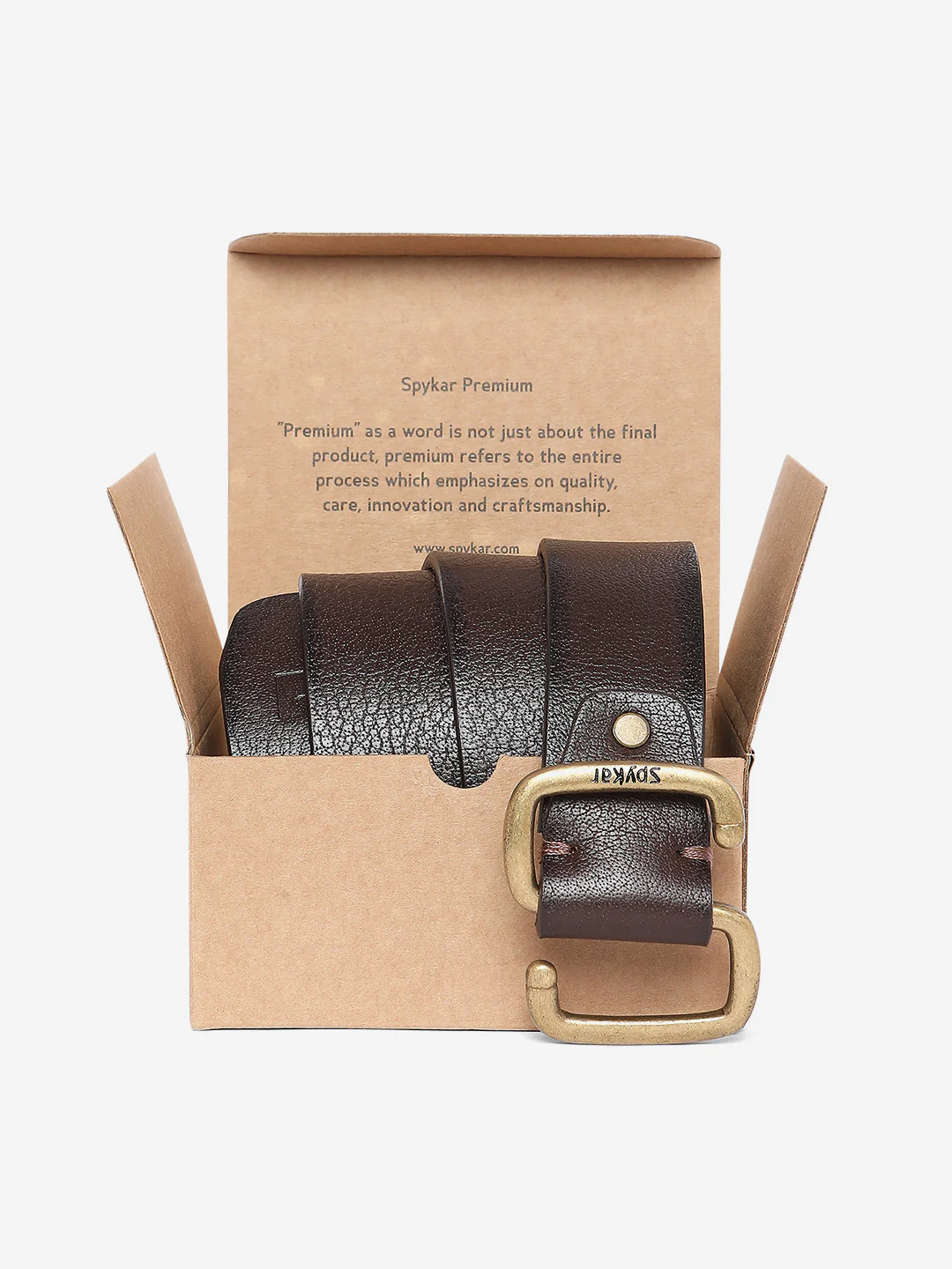Men Brown Leather Belt - Image 6