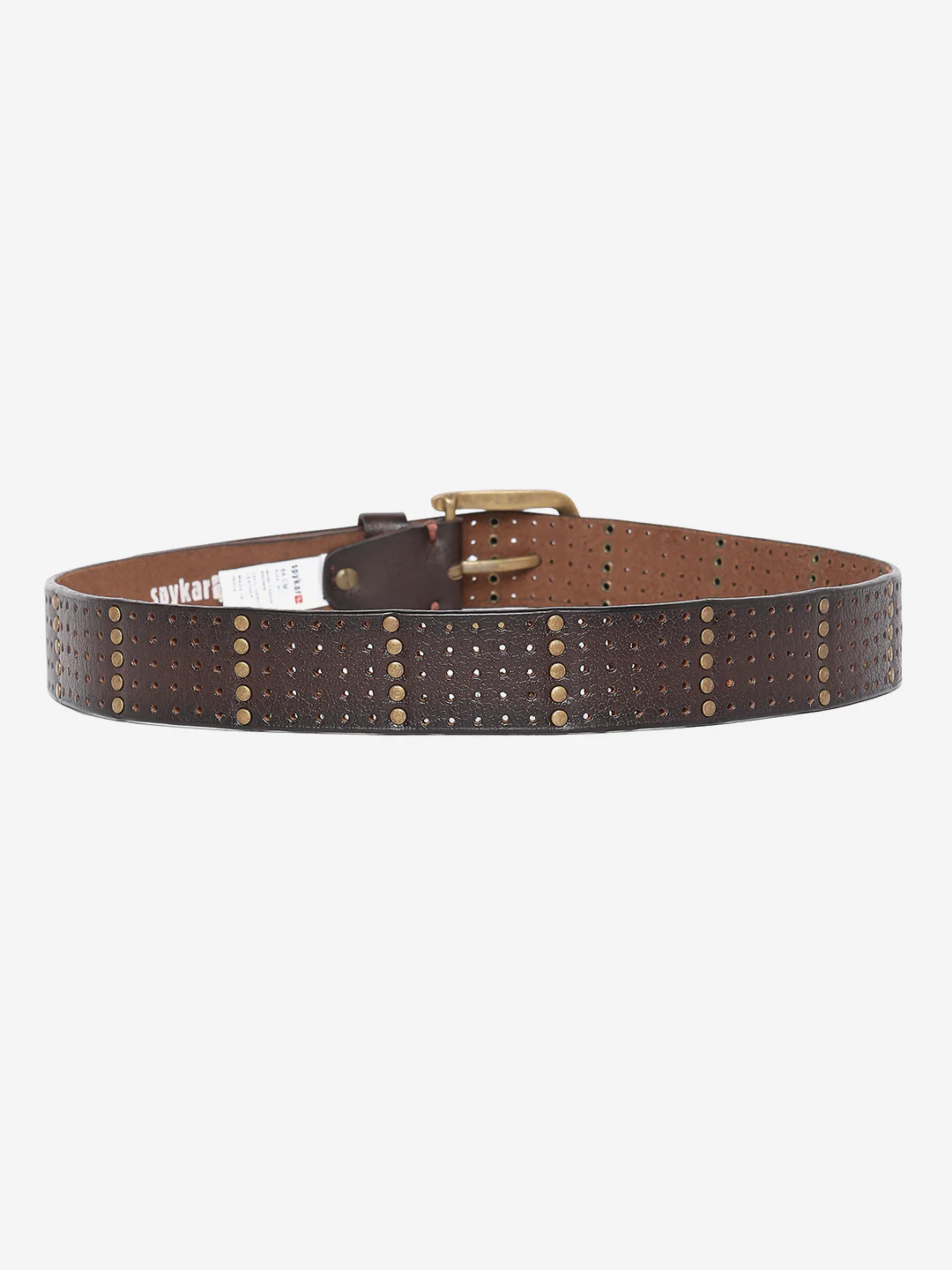 Men Brown Leather Belt - Image 2