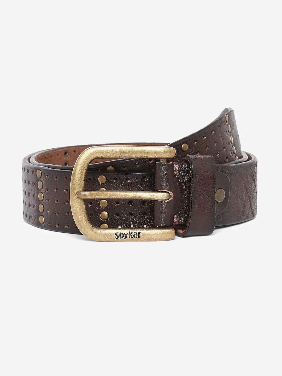 Men Brown Leather Belt - Image 3