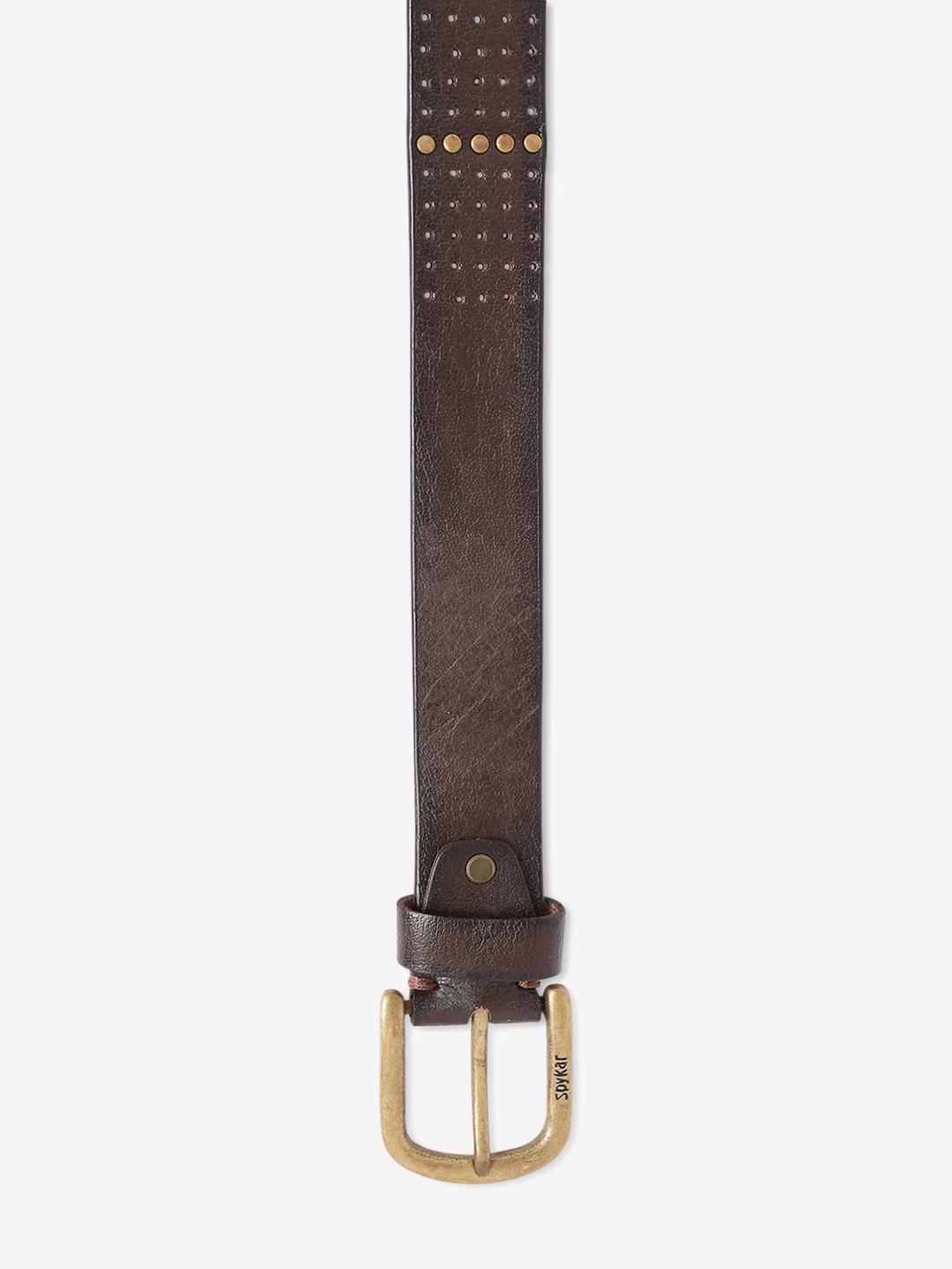 Men Brown Leather Belt - Image 4