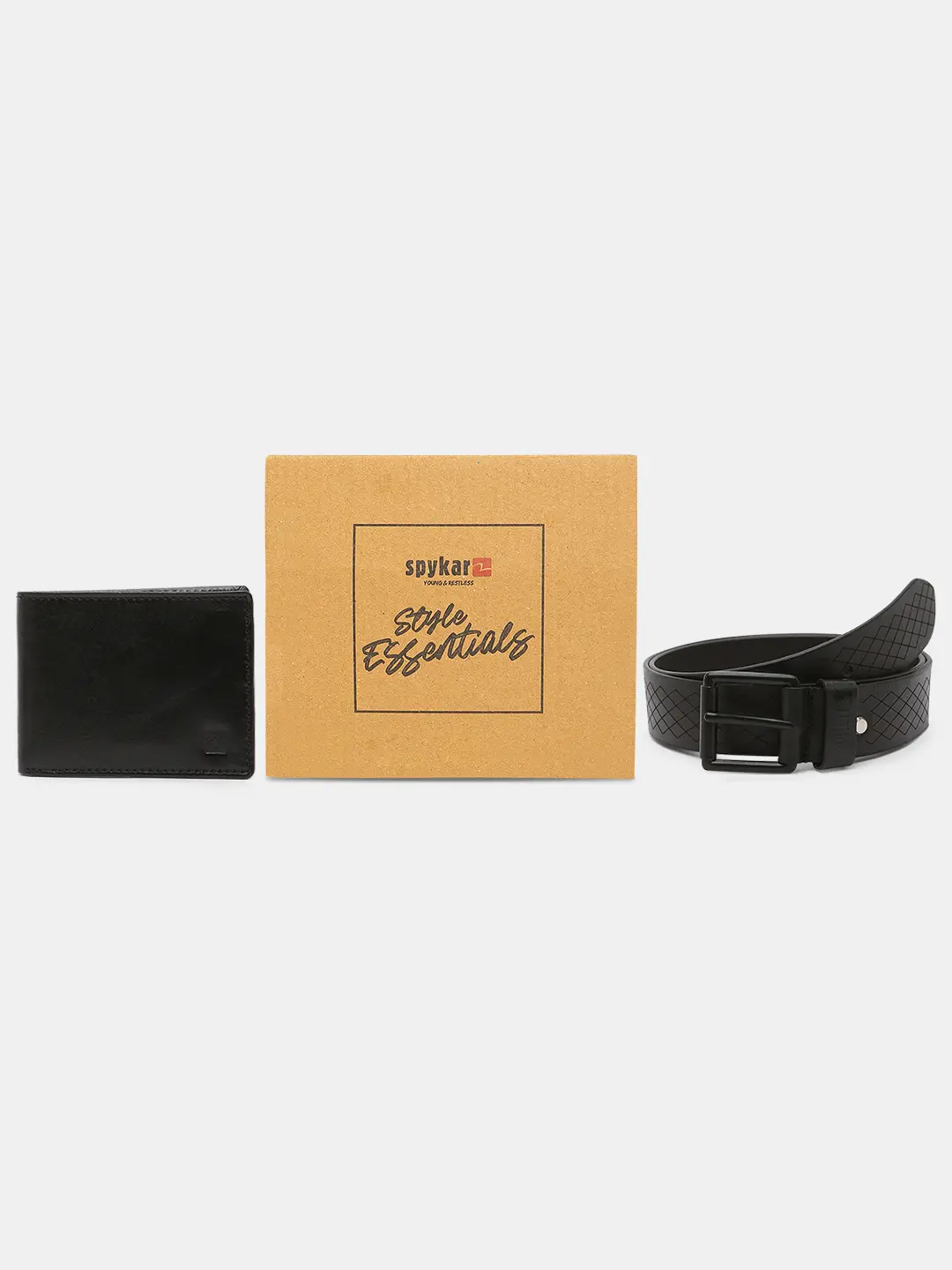 Black Leather Belt & Wallet Combo