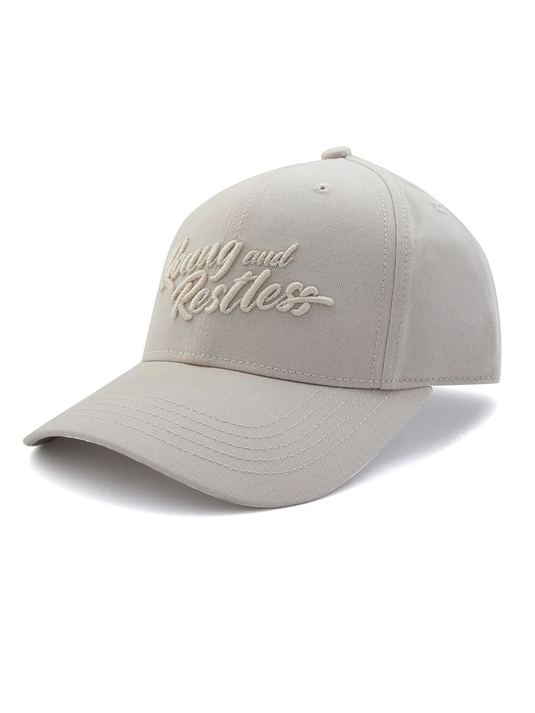 Men Off White Solid Cap - Image 3