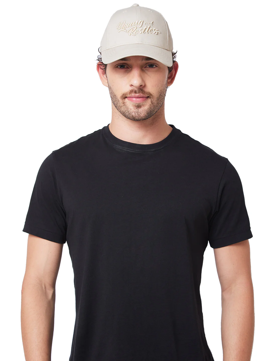 Men Off White Solid Cap - Image 5