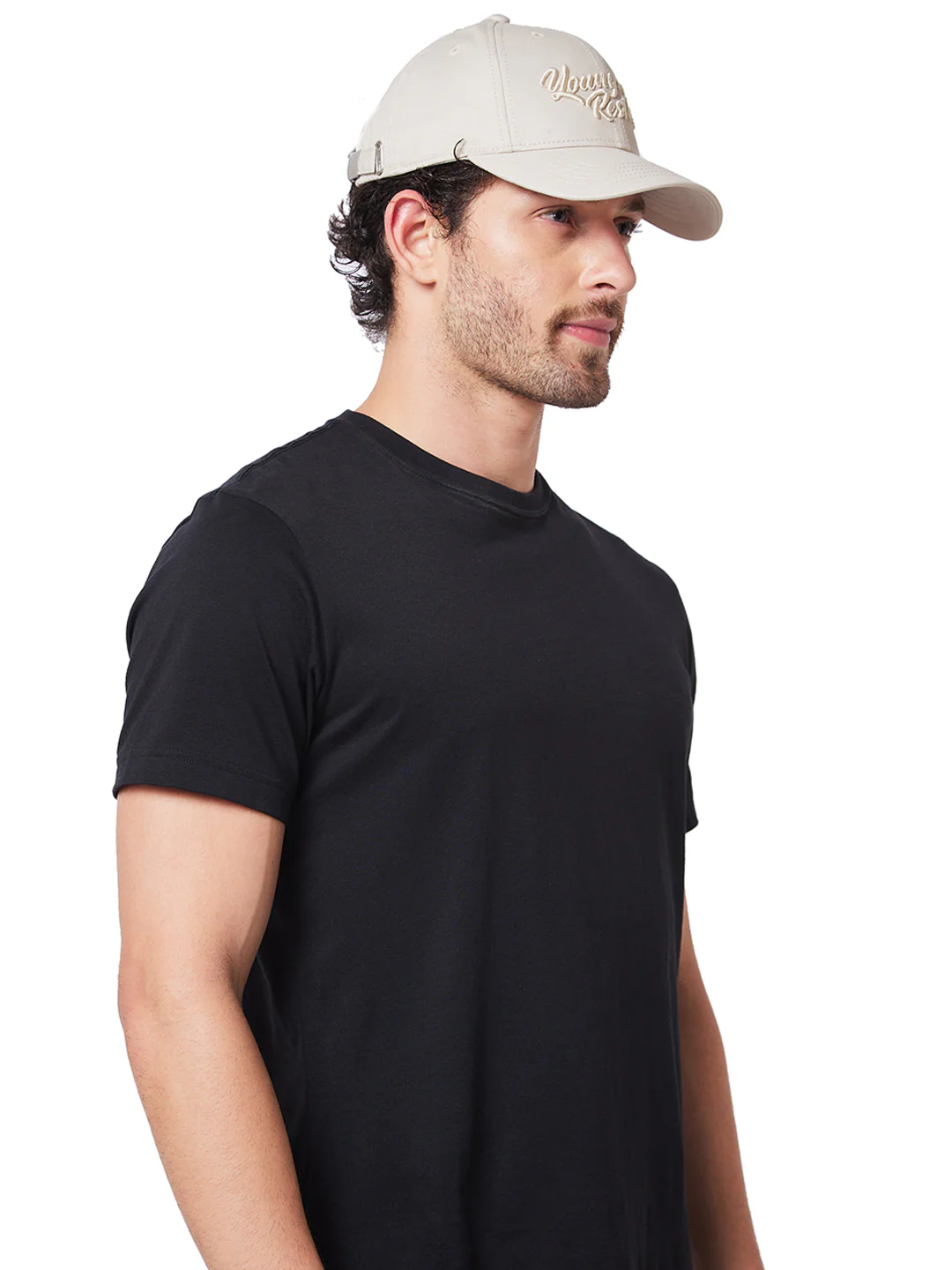 Men Off White Solid Cap - Image 6
