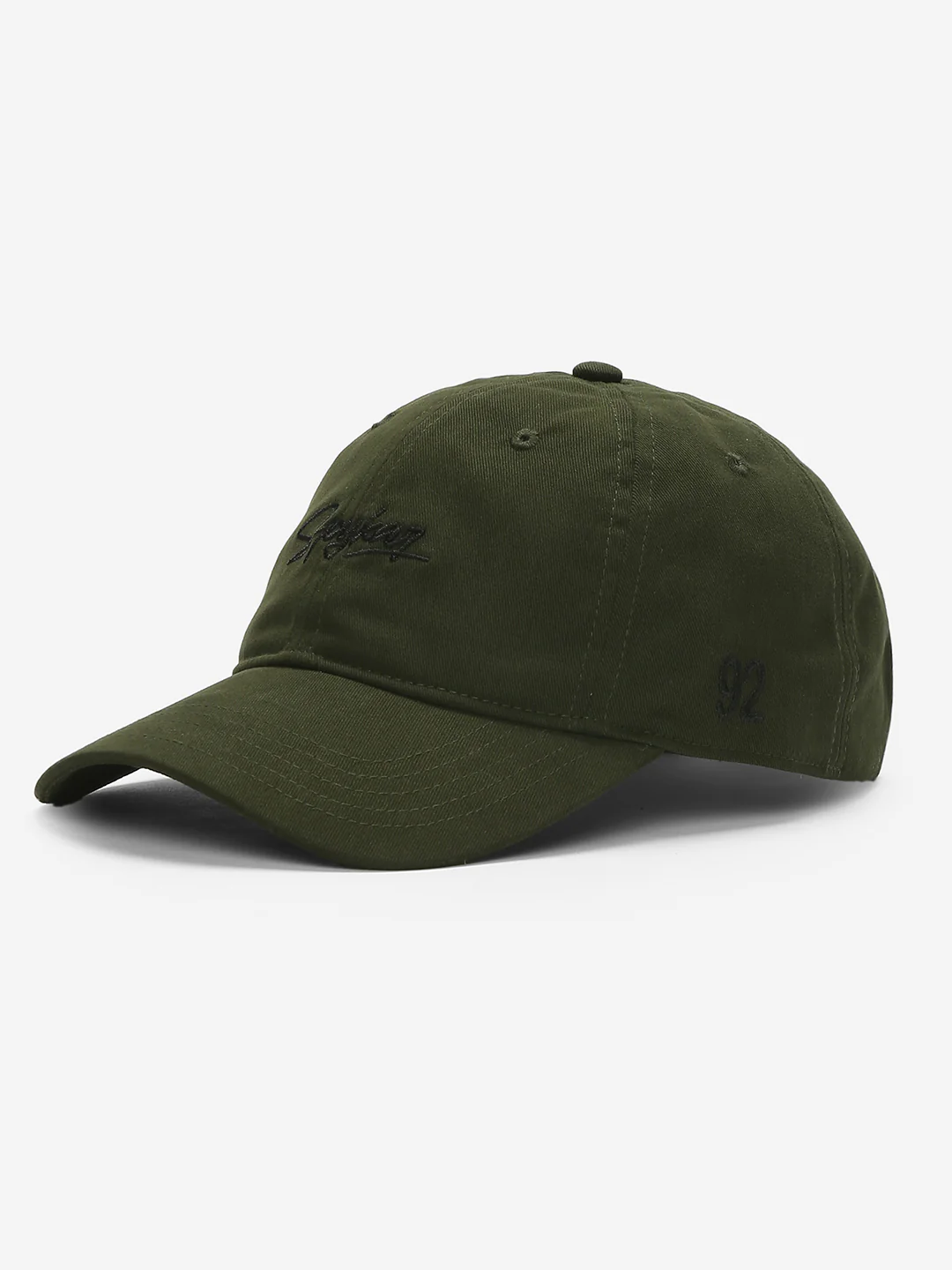 Men Olive Solid Cap - Image 2