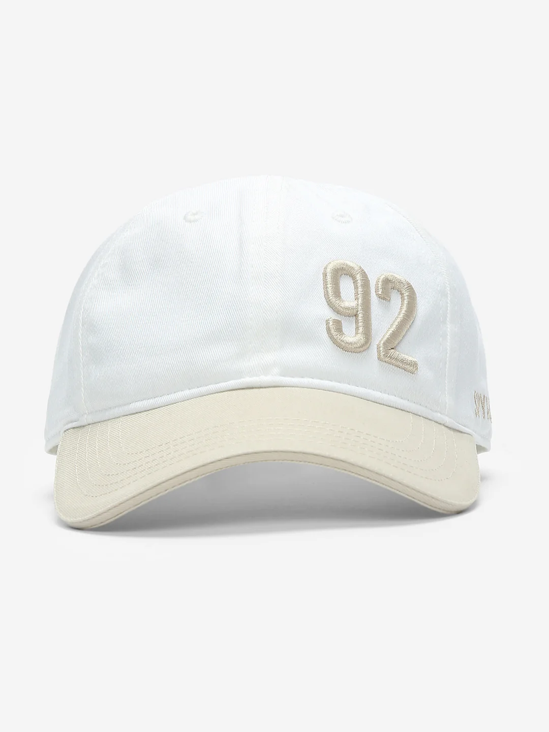 Men White Beige Solid Cap