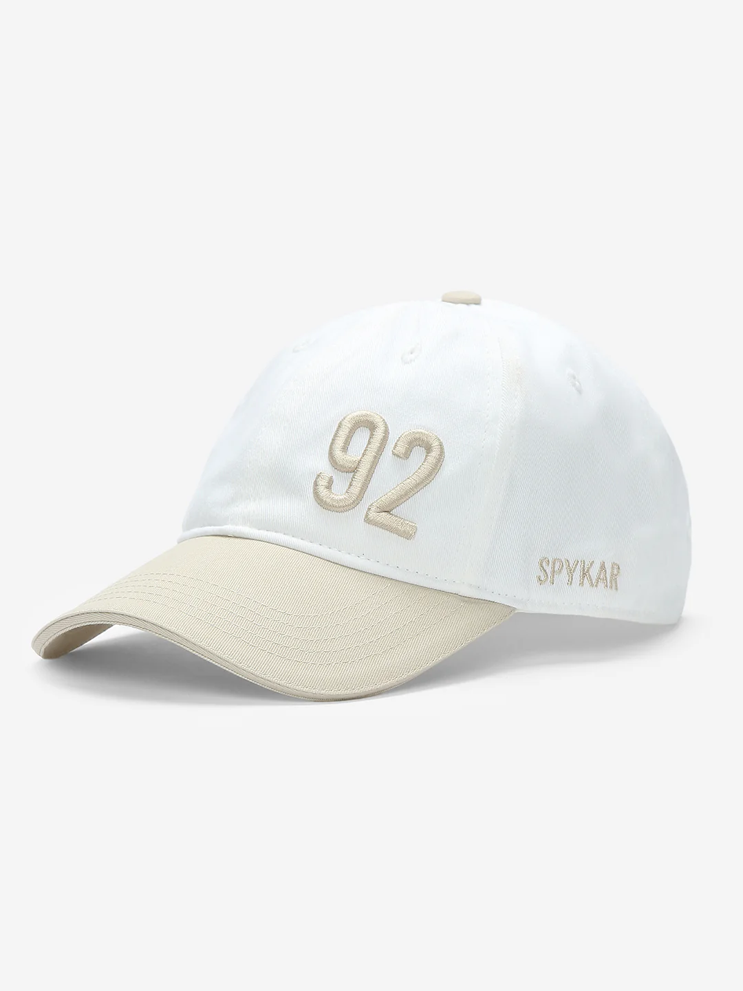 Men White Beige Solid Cap - Image 2