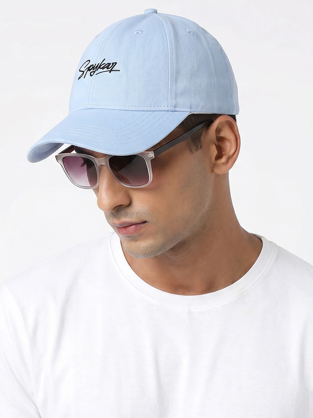 Men Sky Blue Cotton Cap - Image 5