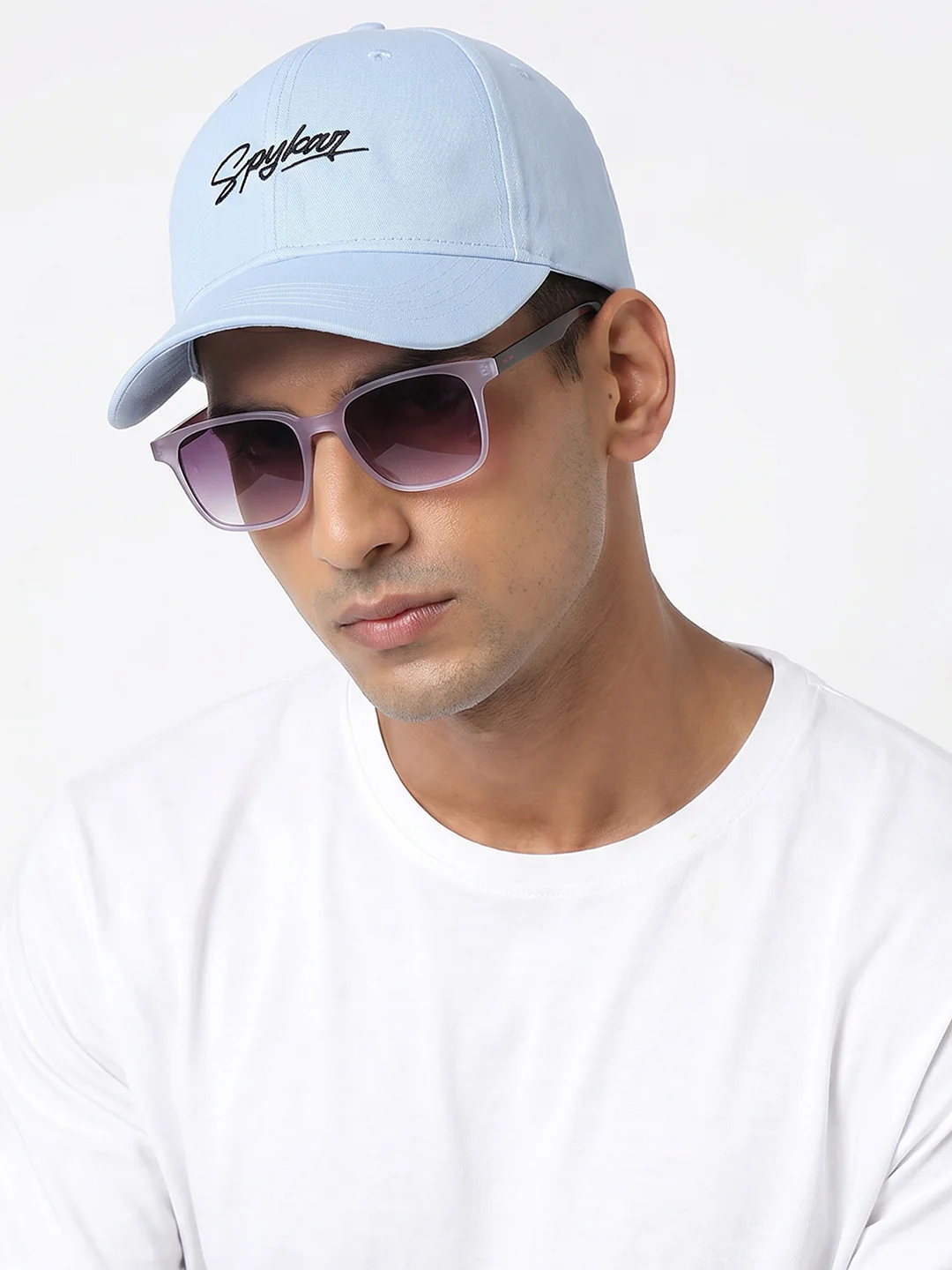 Men Sky Blue Cotton Cap - Image 7
