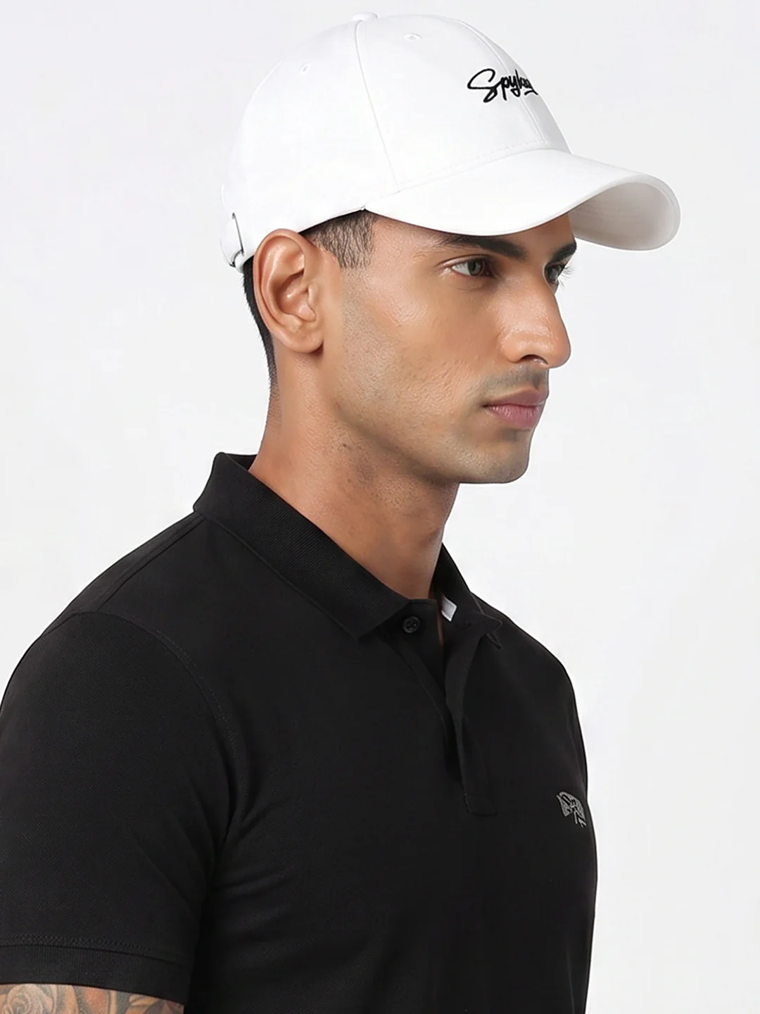 Men White Cotton Cap - Image 5
