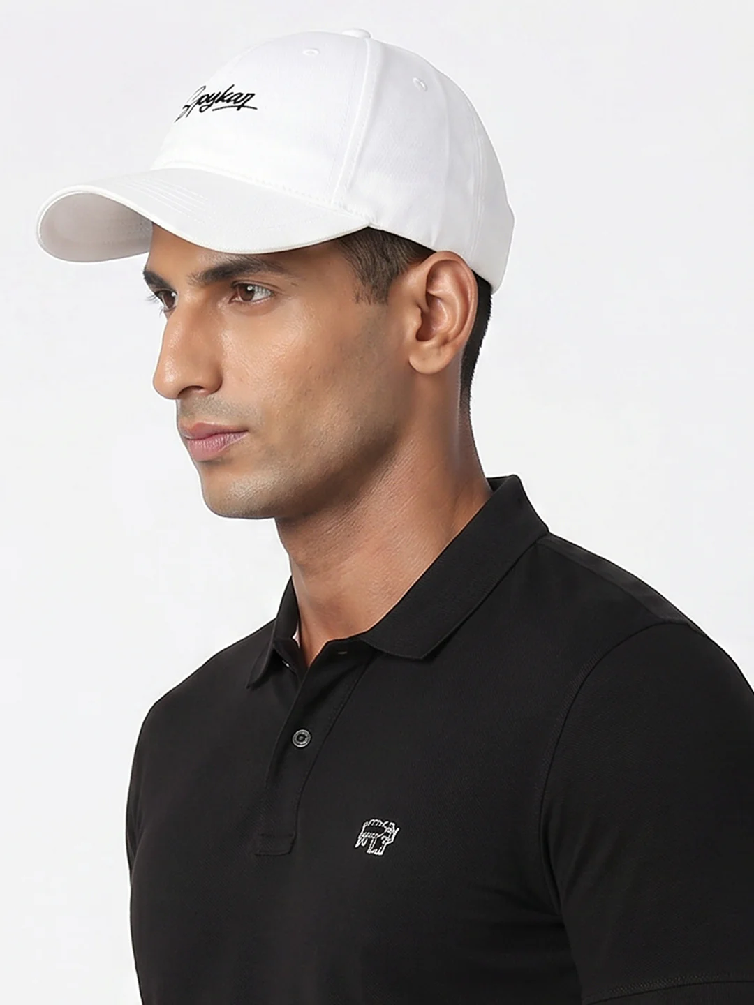 Men White Cotton Cap - Image 6