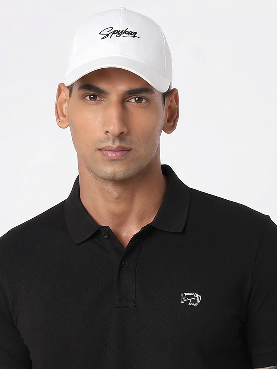 Men White Cotton Cap - Image 7