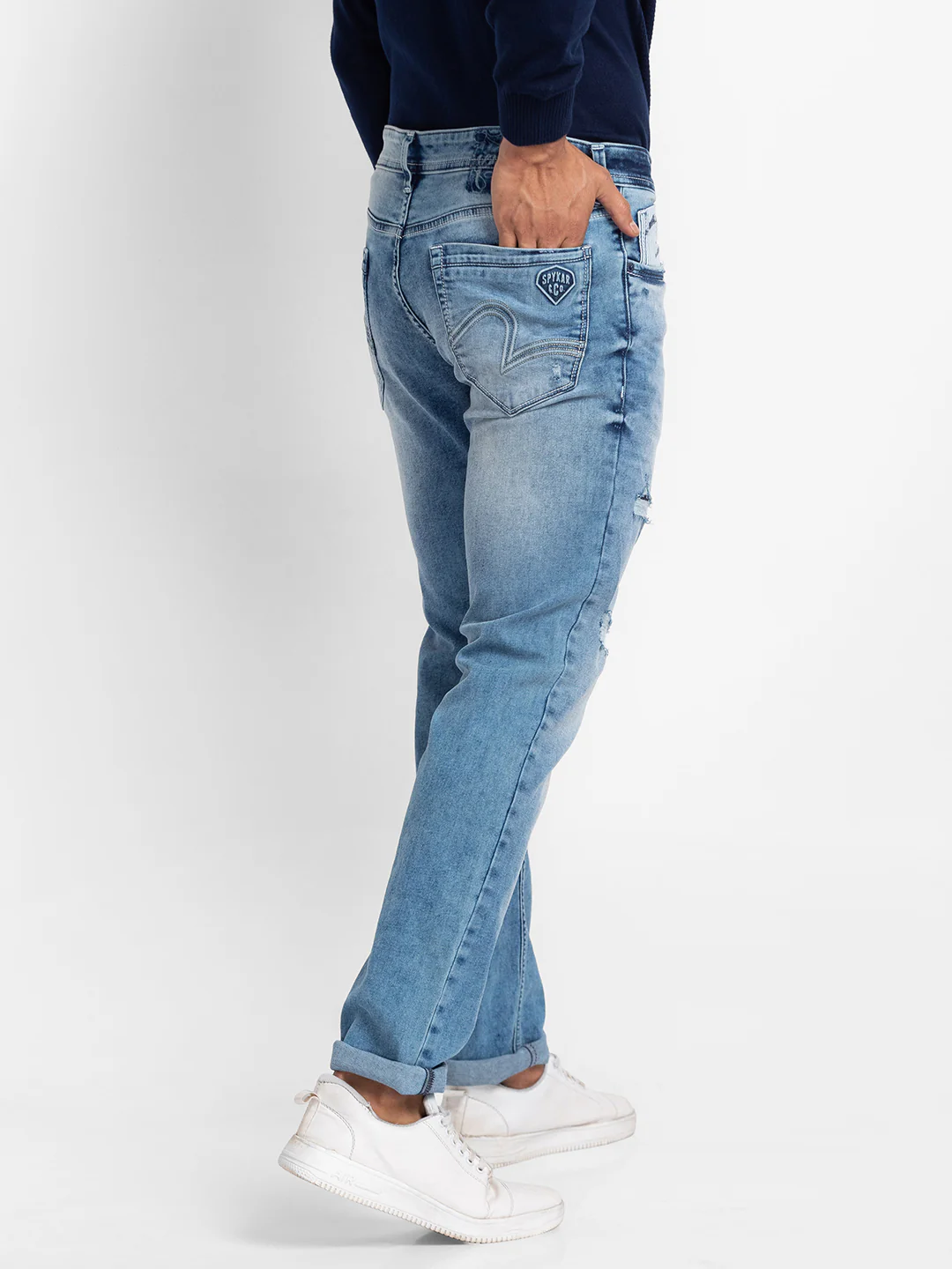 Men Rover Jeans Regular Fit Mid Blue Mid Rise - Image 3