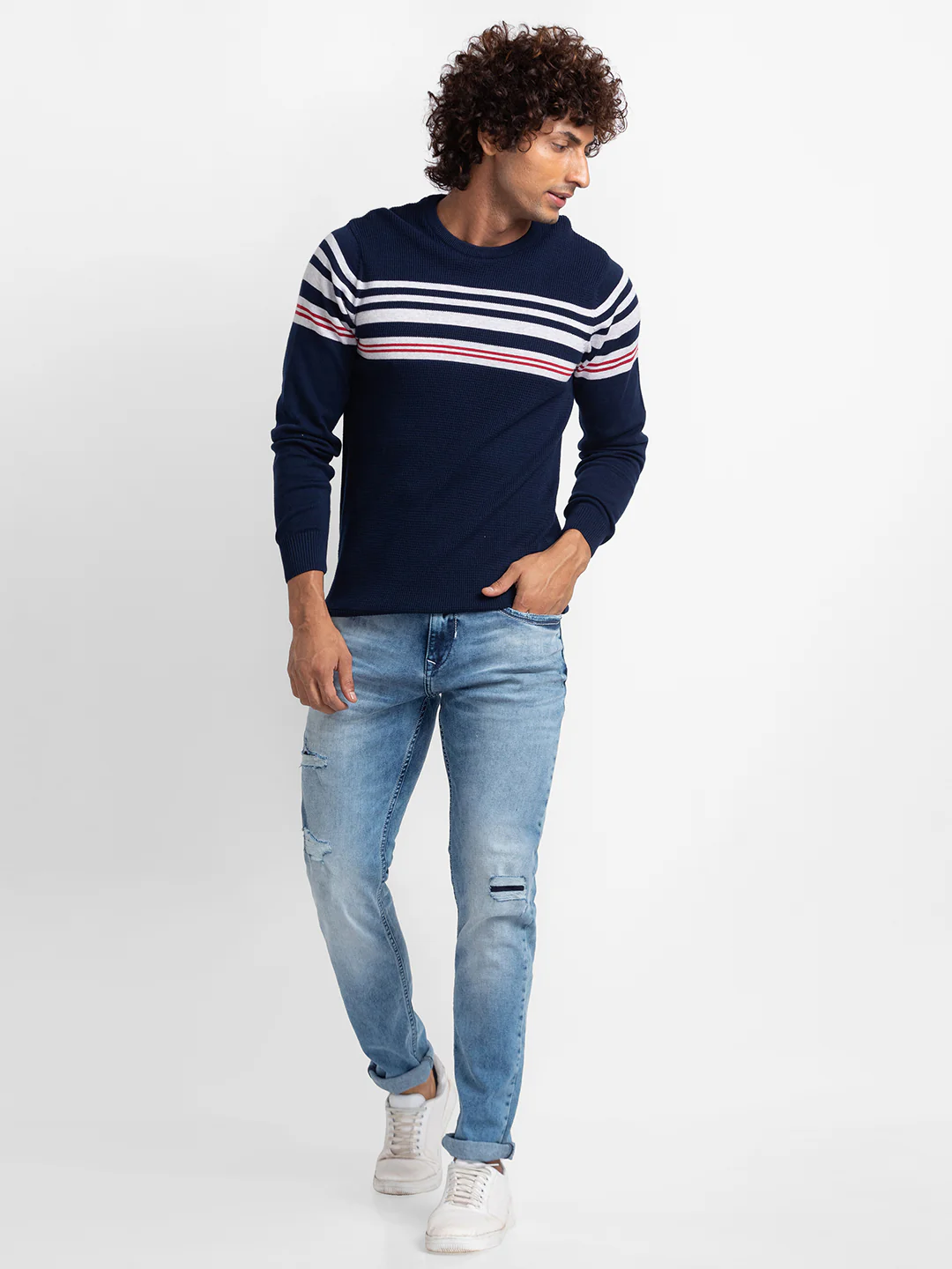 Men Rover Jeans Regular Fit Mid Blue Mid Rise - Image 4