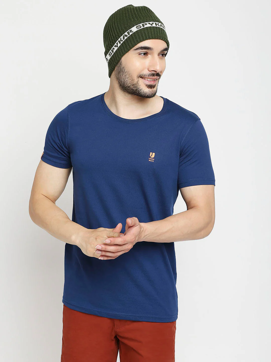 Men Olive Acrylic Beanie Cap - Image 5