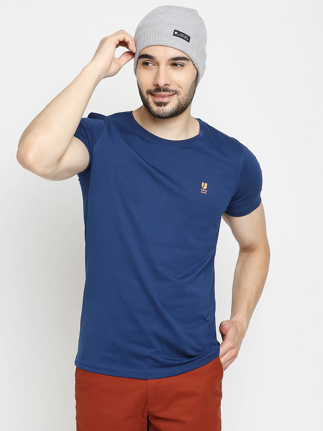 Men Grey Acrylic Beanie Cap - Image 5