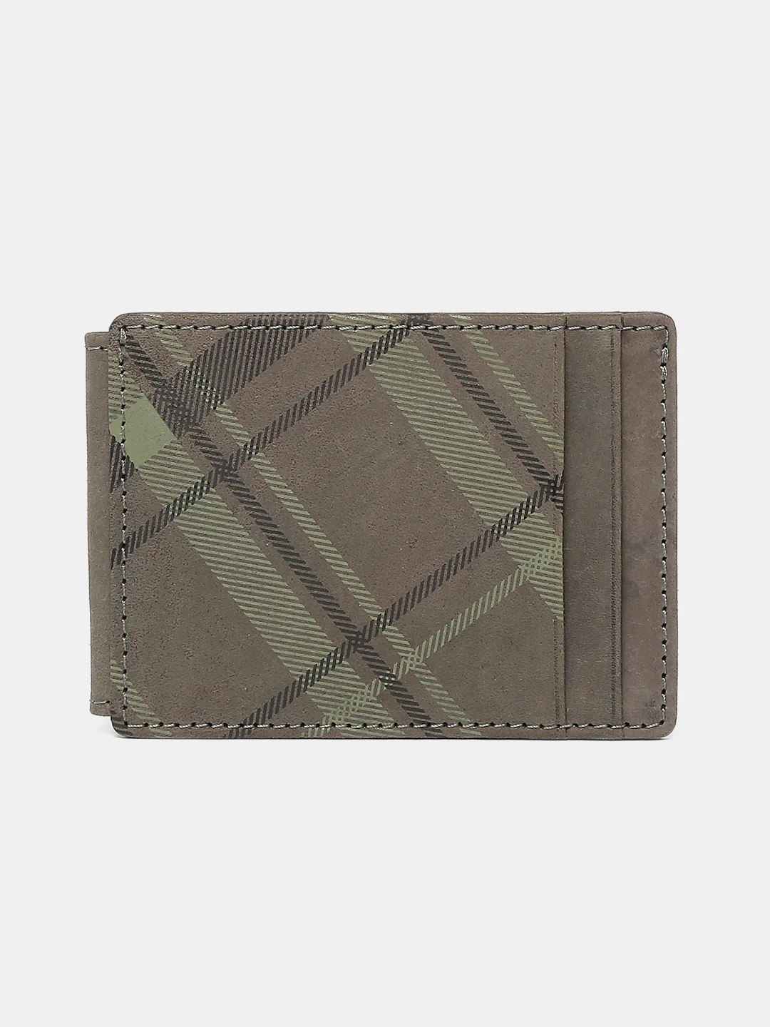 Men Olive Leather Money Clips - Image 2