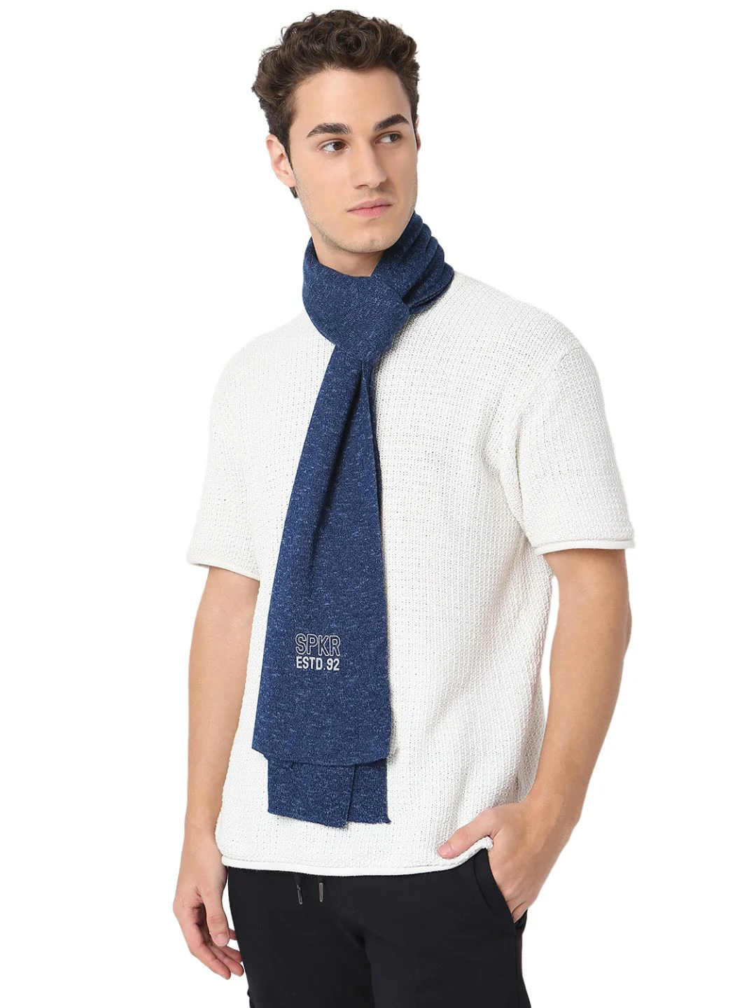 Men Blue Muffler - Image 5
