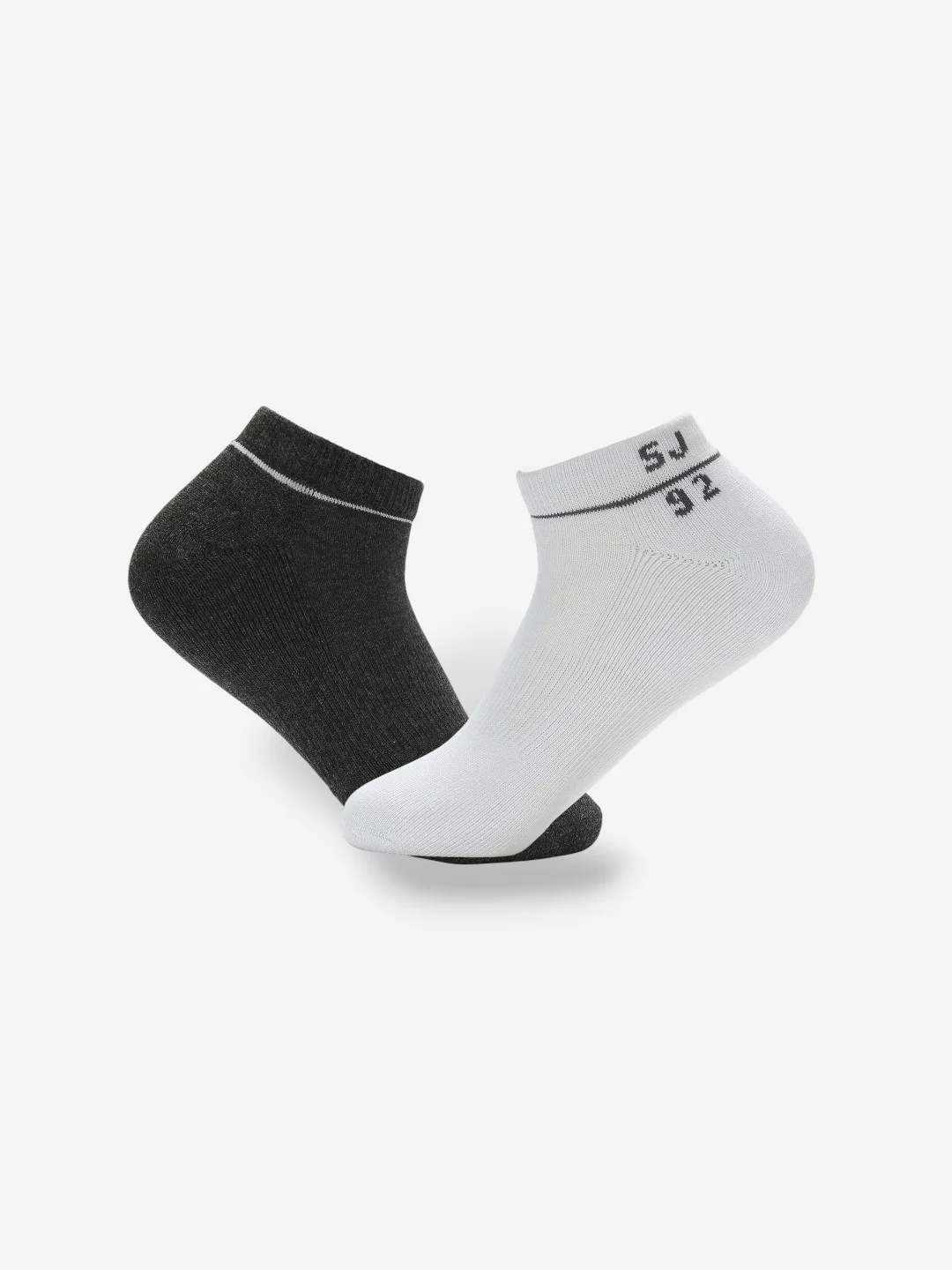 Pack Of 2 Antra White Solid Mens Ankle Length Socks